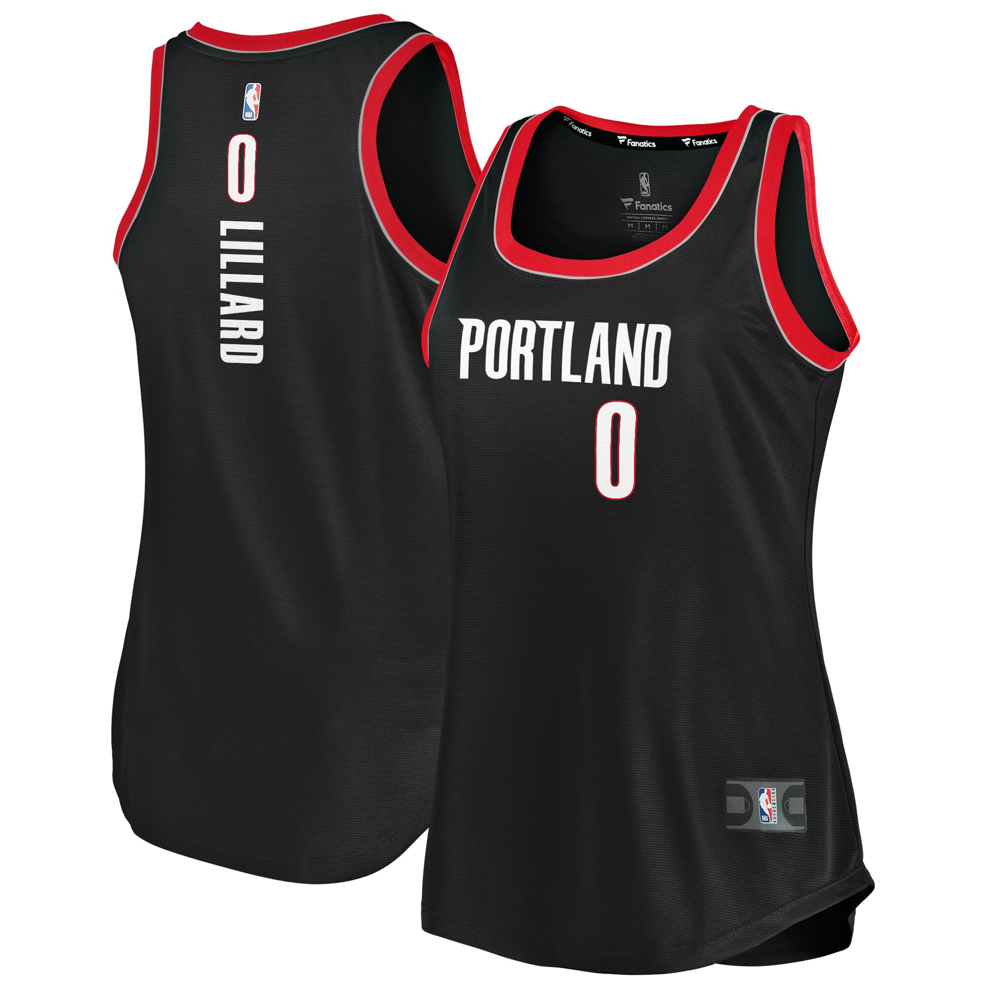 Damian Lillard Portland Trail Blazers Fanatics Branded Women's Fast Break Tank Jersey - Icon Edition - Black - vstockx