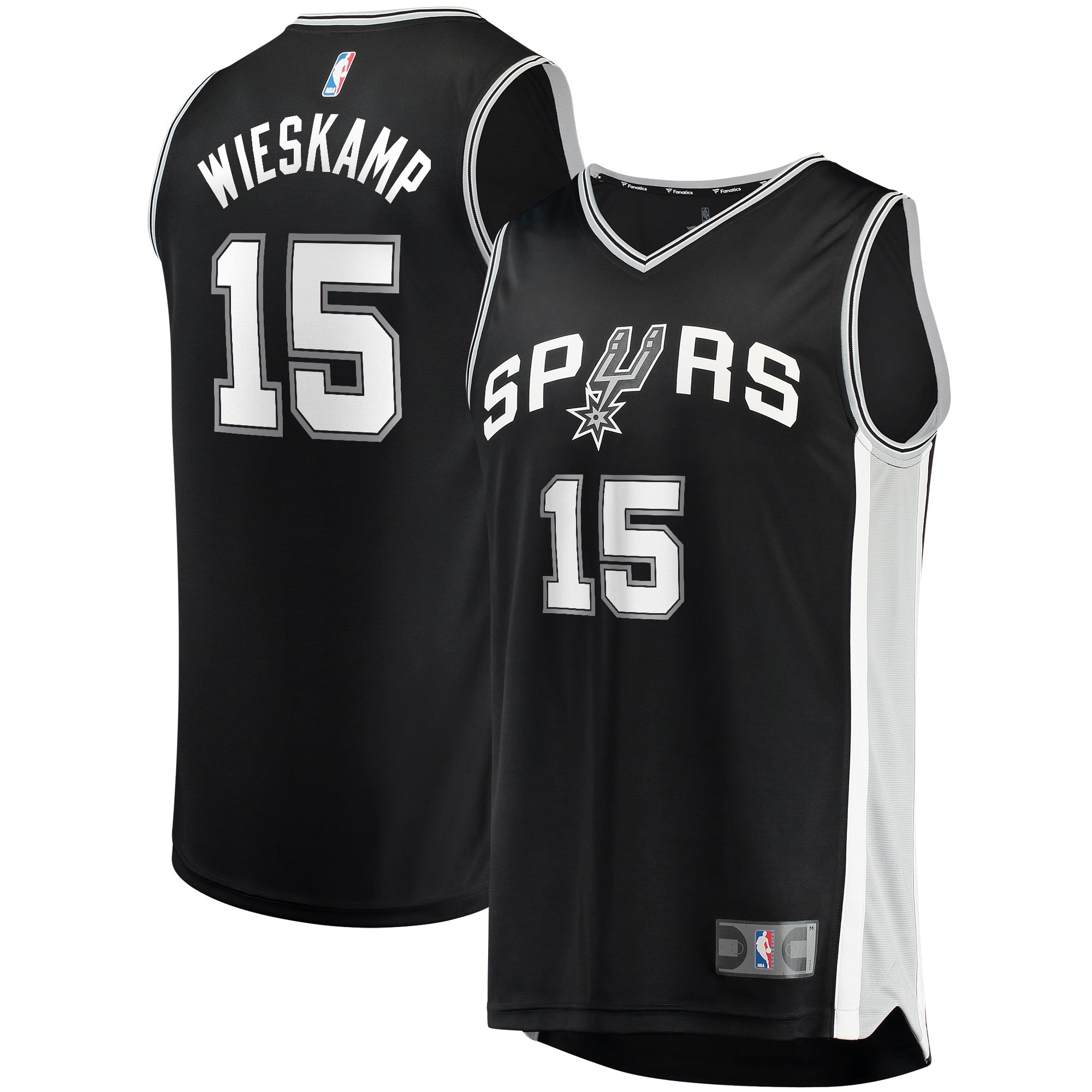 Men's Fanatics Branded Joe Wieskamp Black San Antonio Spurs 2021/22 Fast Break Replica Jersey - Icon Edition - vstockx
