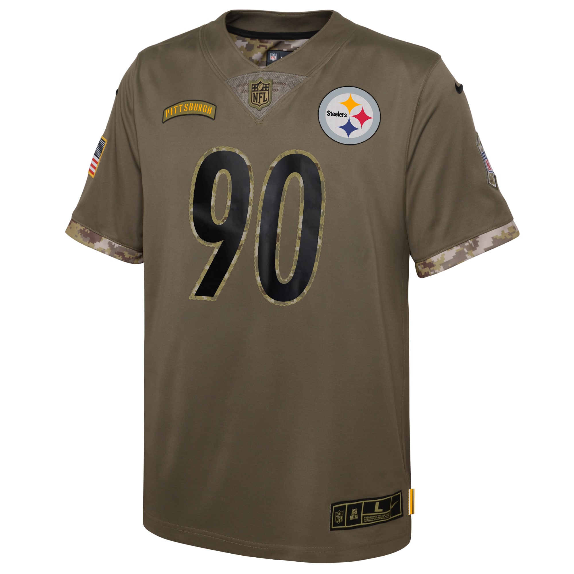 Pittsburgh Steelers Nike Youth 2022 Salute To Service Player Limited Jersey - Olive - vstockx