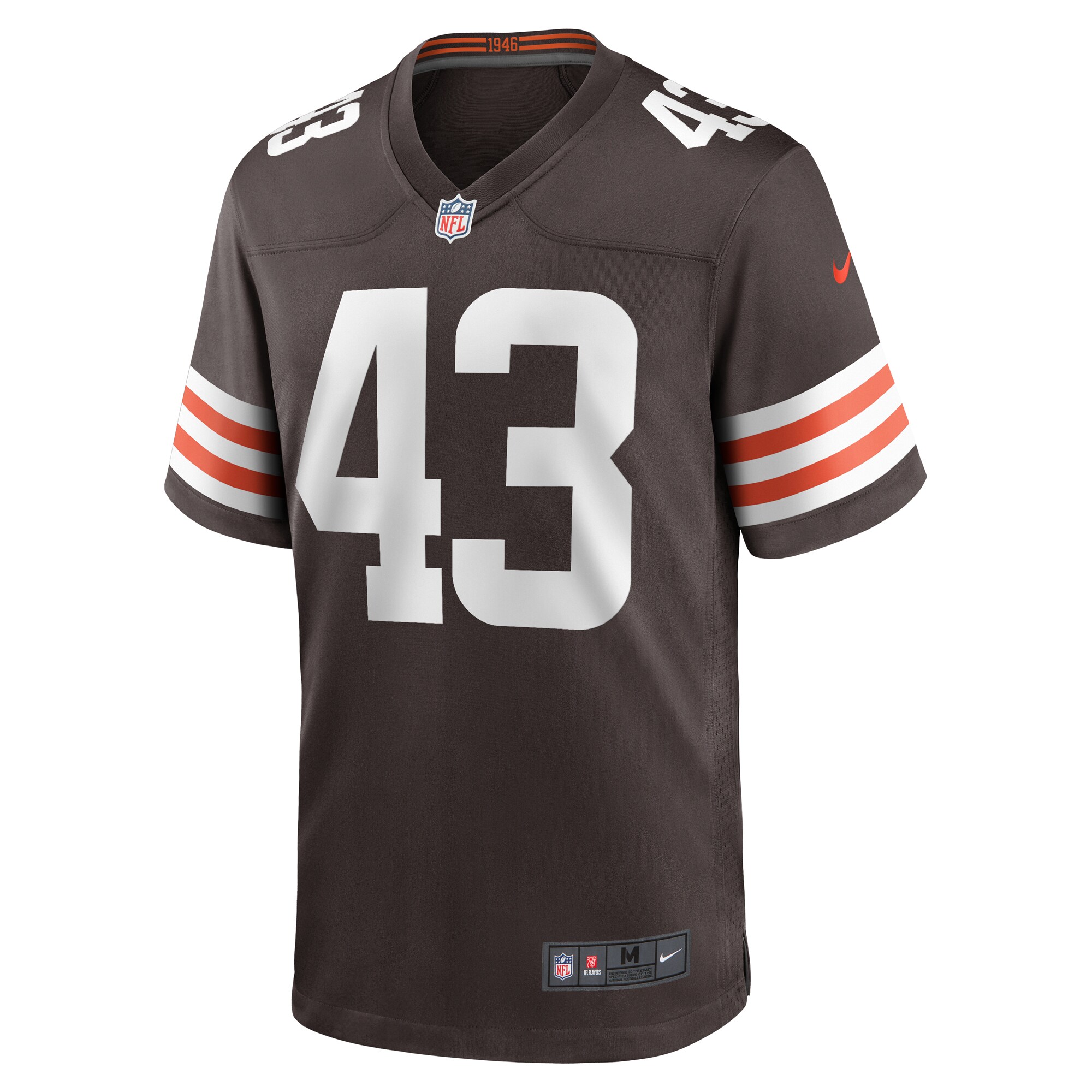 Mohamoud Diabate Cleveland Browns Nike Team Game Jersey - Brown - vstockx