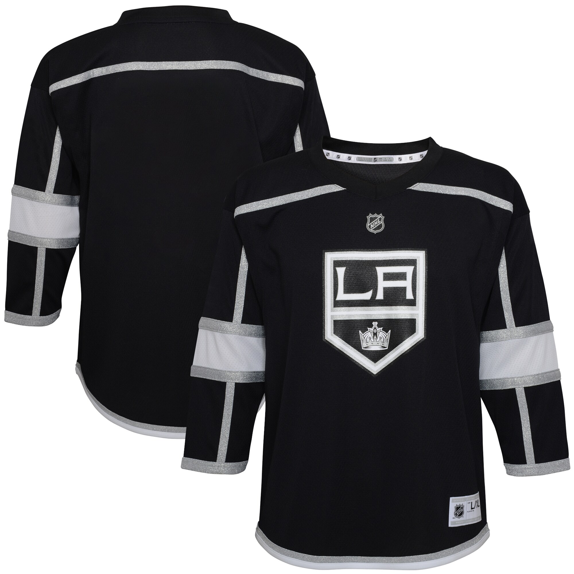 Los Angeles Kings Youth Home Replica Blank Jersey - Black - vstockx