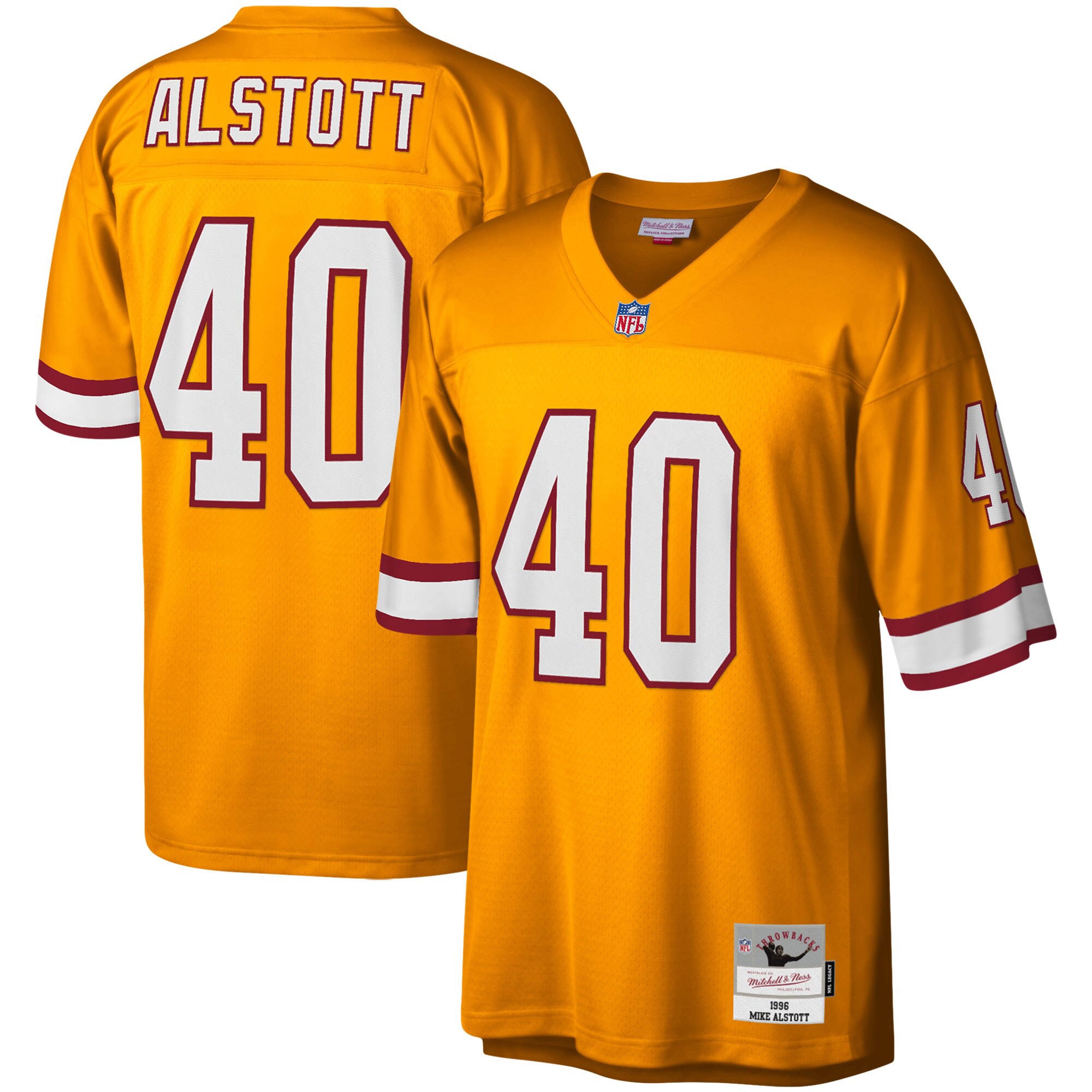Mike Alstott Tampa Bay Buccaneers Mitchell & Ness Big & Tall 1996 Retired Player Replica Jersey - Orange - vstockx