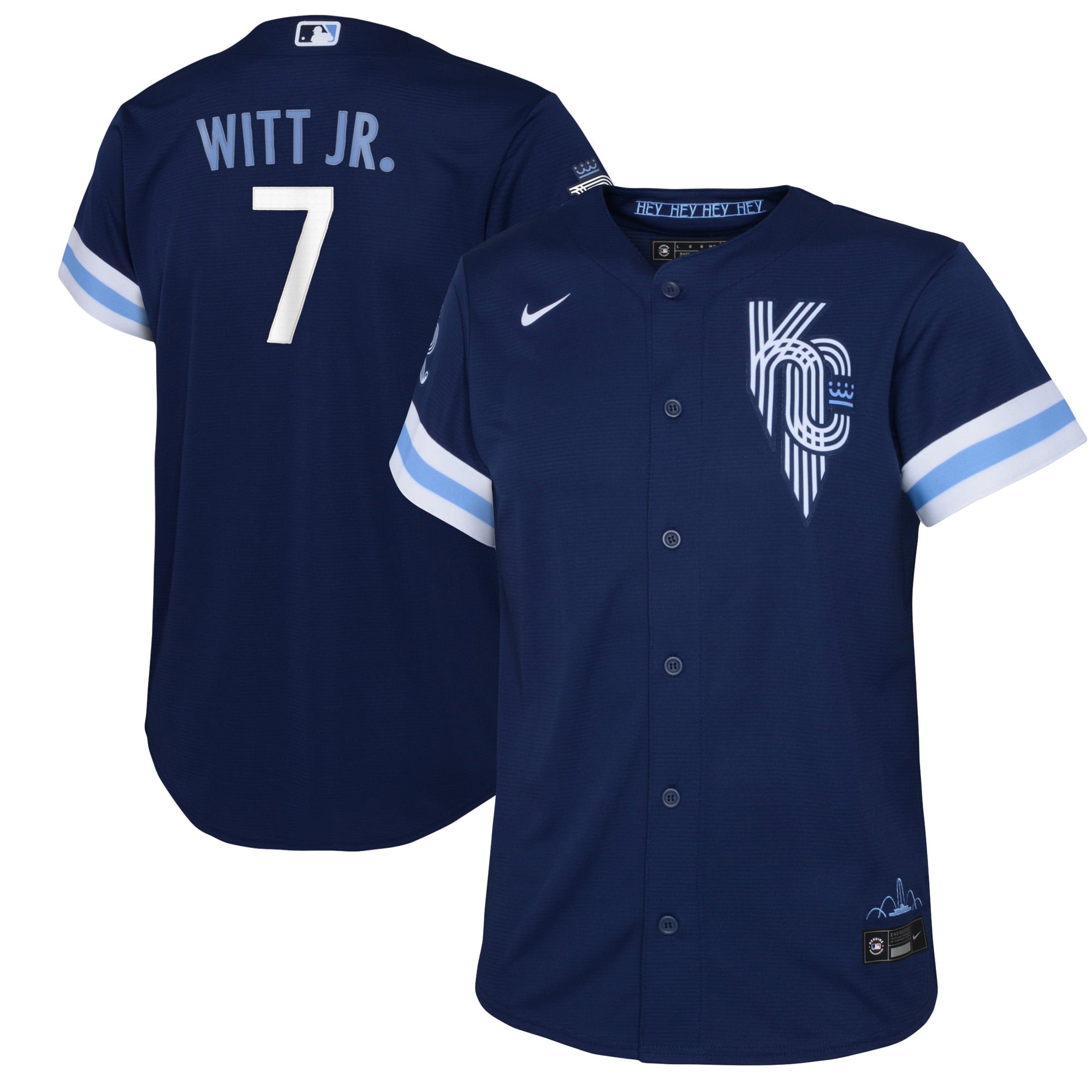 Youth Nike Bobby Witt Jr. Navy Kansas City Royals 2022 City Connect Replica Player Jersey - vstockx