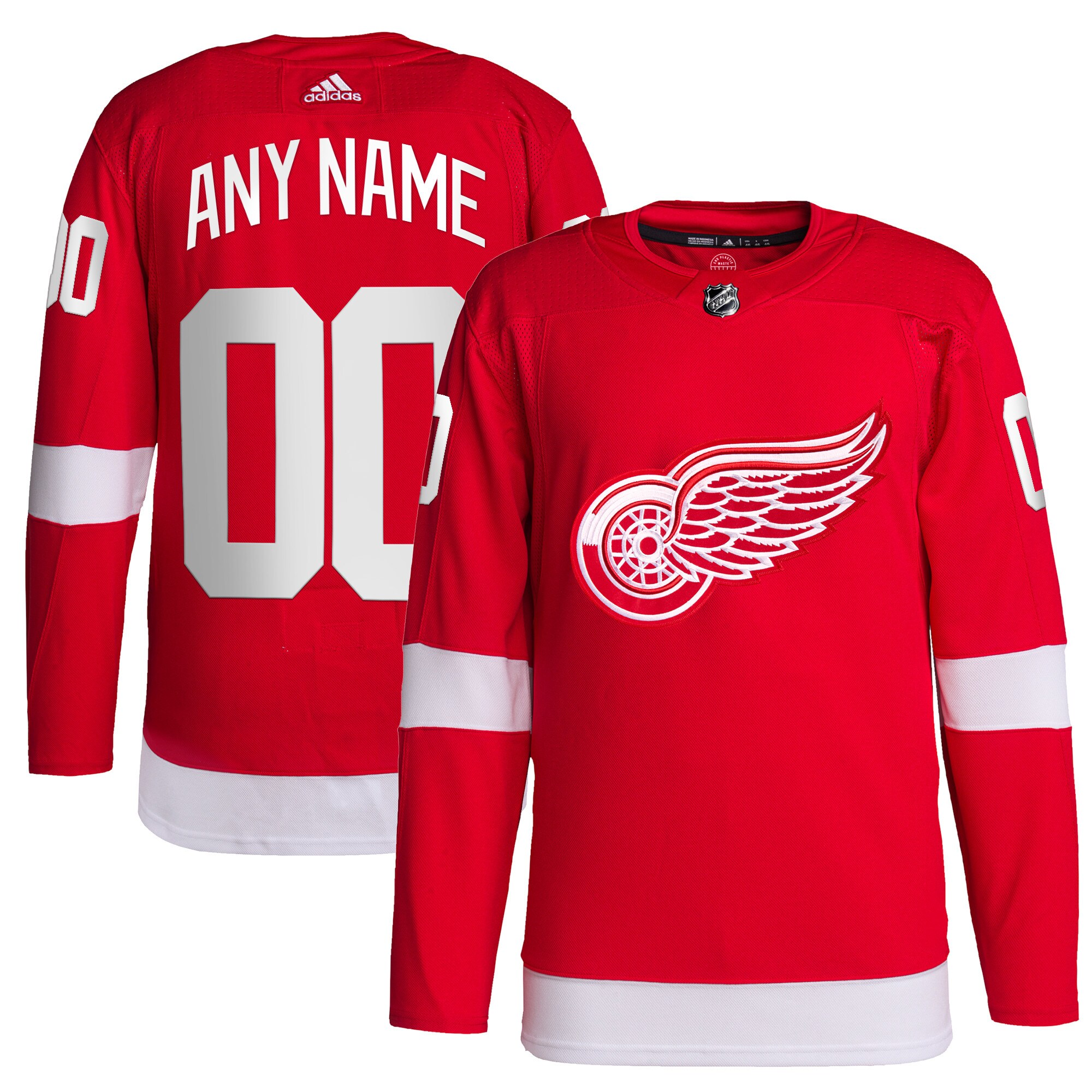 Detroit Red Wings adidas Home Primegreen Authentic Pro Custom Jersey - Red - vstockx