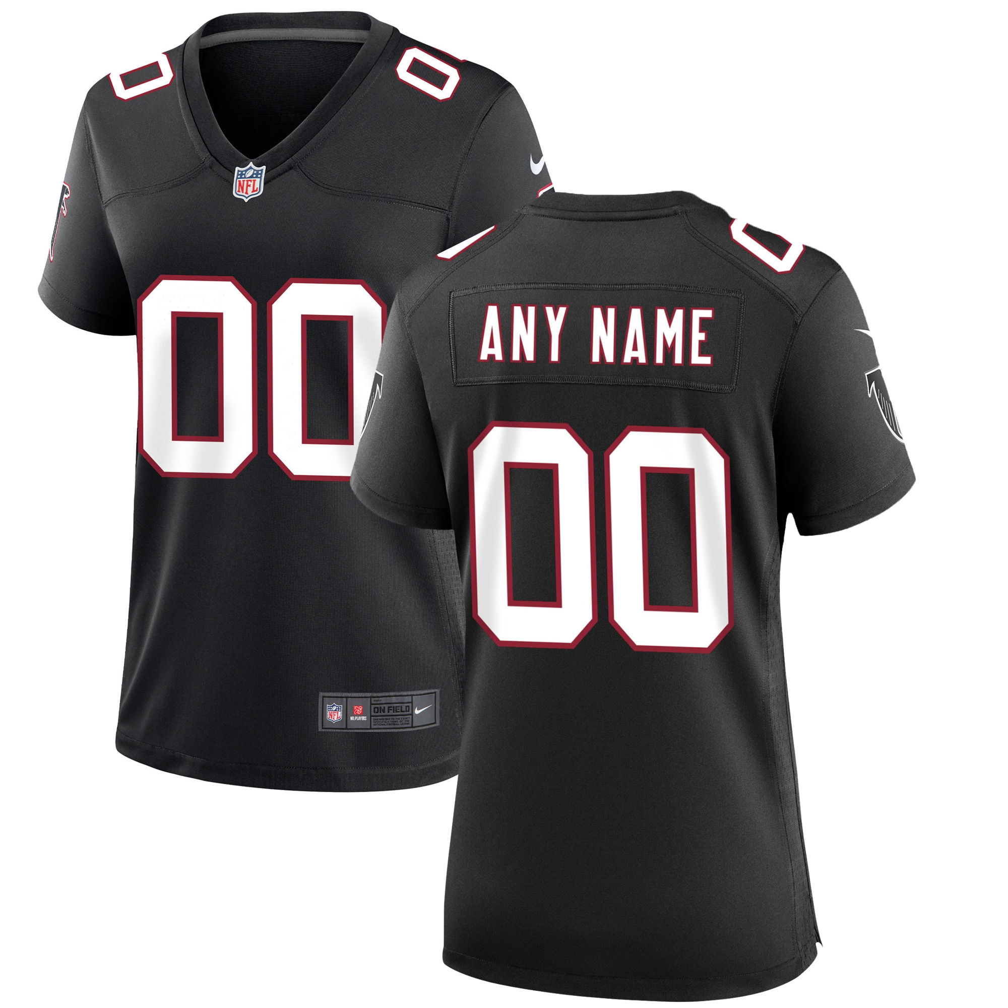 Atlanta Falcons Nike Women's Throwback Custom Game Jersey - Black - vstockx