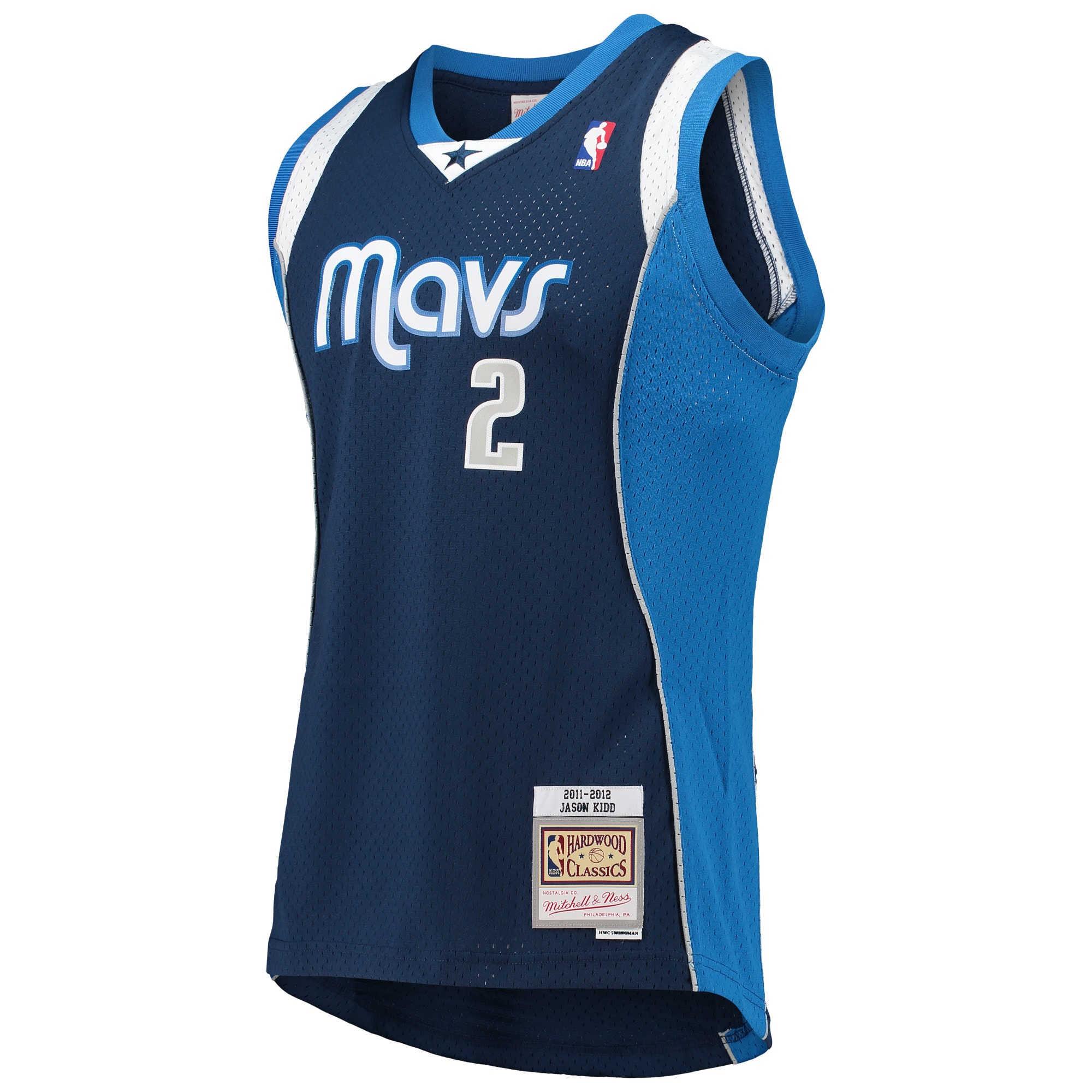 Jason Kidd Dallas Mavericks Mitchell & Ness Hardwood Classics Swingman Jersey - Navy - vstockx