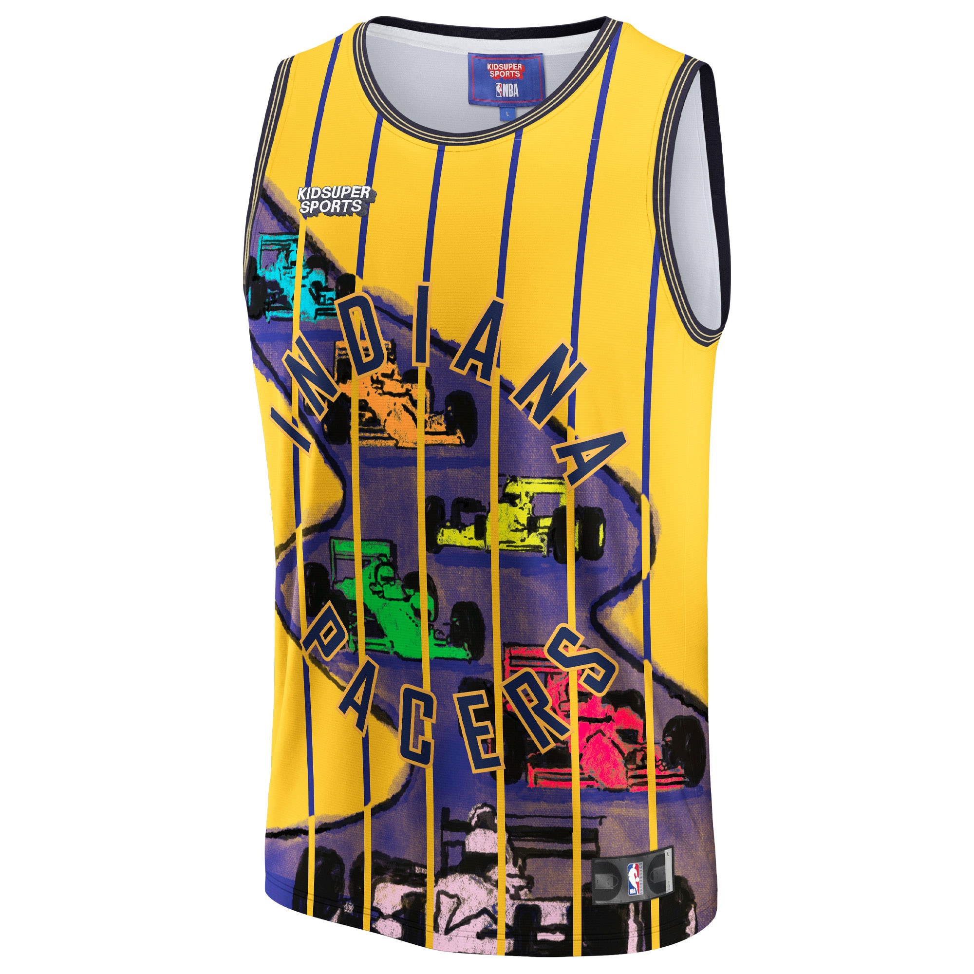 Indiana Pacers NBA & KidSuper Studios by Fanatics Unisex Hometown Jersey - Gold - vstockx