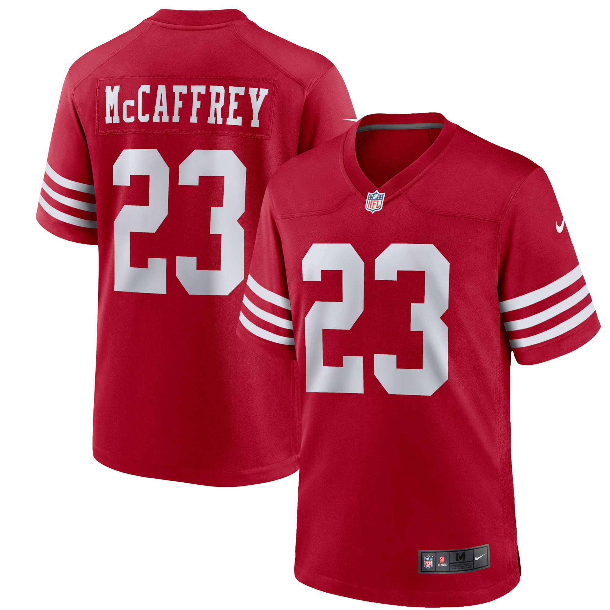 Christian McCaffrey San Francisco 49ers Nike Youth Game Jersey - Scarlet - vstockx