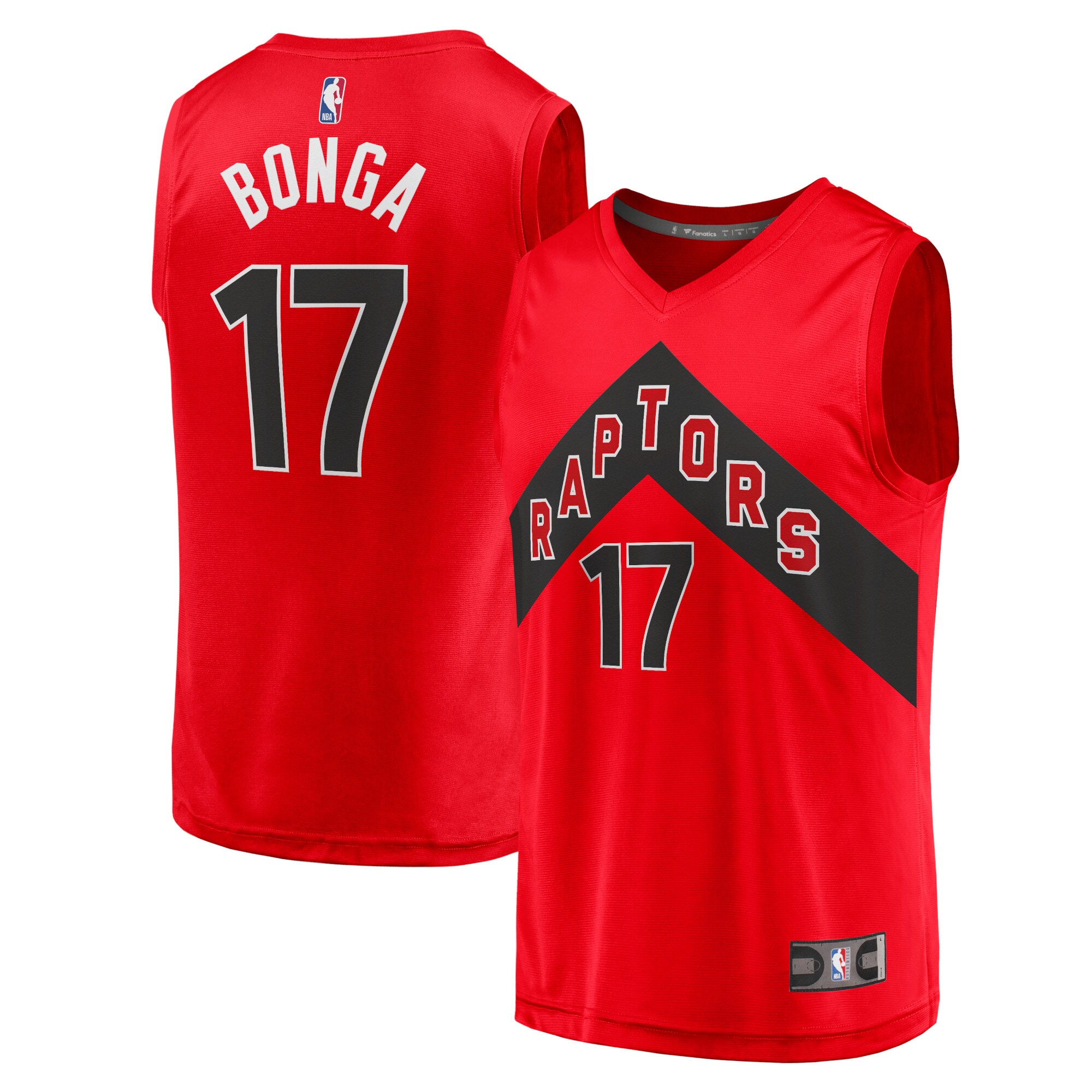 Isaac Bonga Toronto Raptors Fanatics Branded Youth 2021/22 Fast Break Replica Jersey - Icon Edition - Red - vstockx