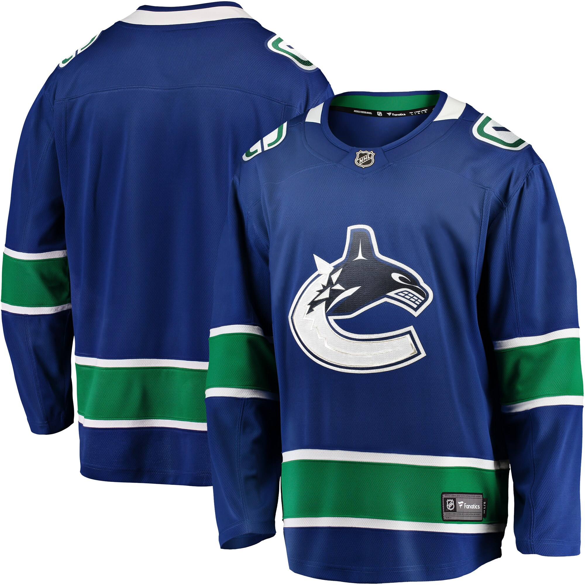 Vancouver Canucks Fanatics Branded Home Team Breakaway Jersey - Blue - vstockx