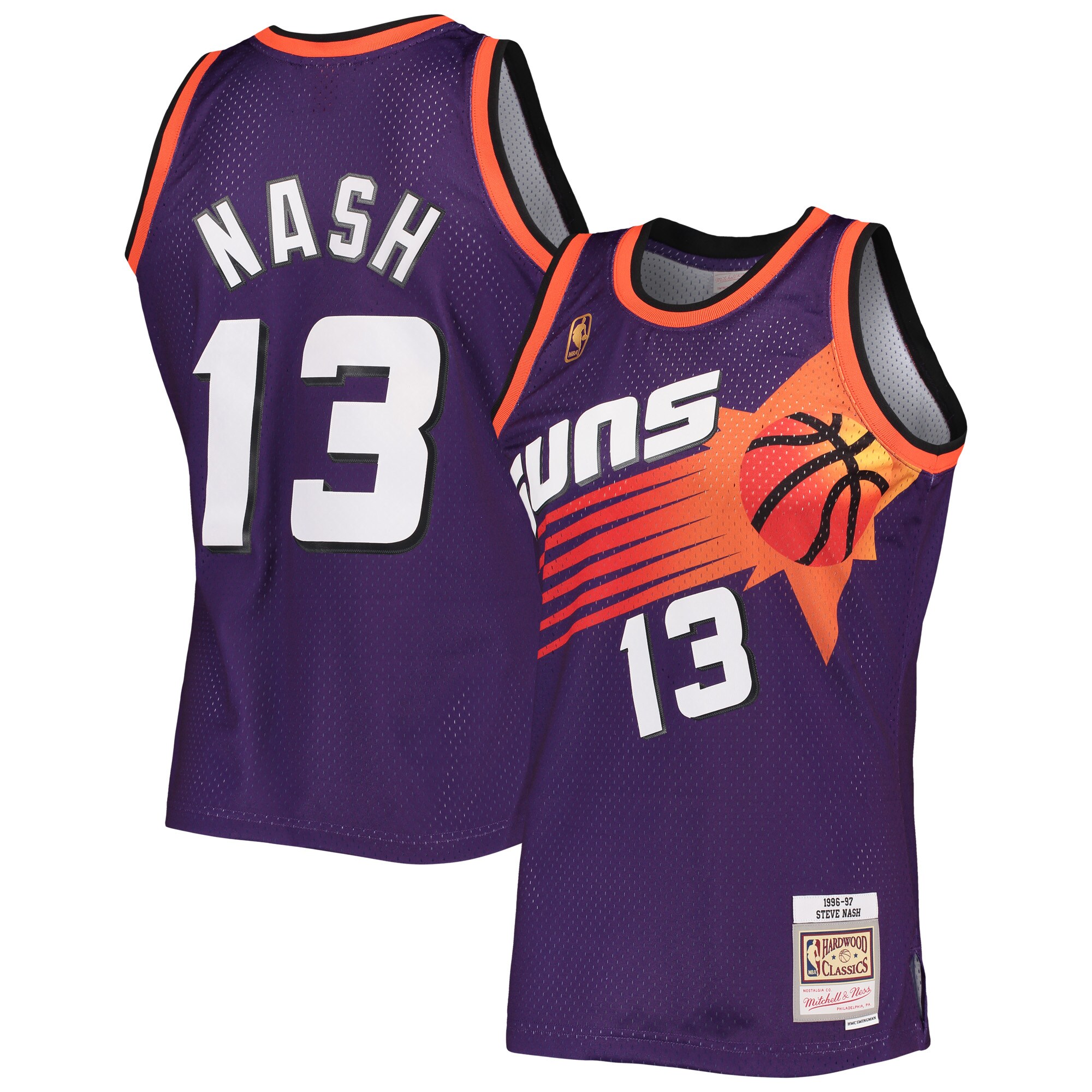Steve Nash Phoenix Suns Mitchell & Ness 1996-97 Hardwood Classics Swingman Jersey - Purple - vstockx