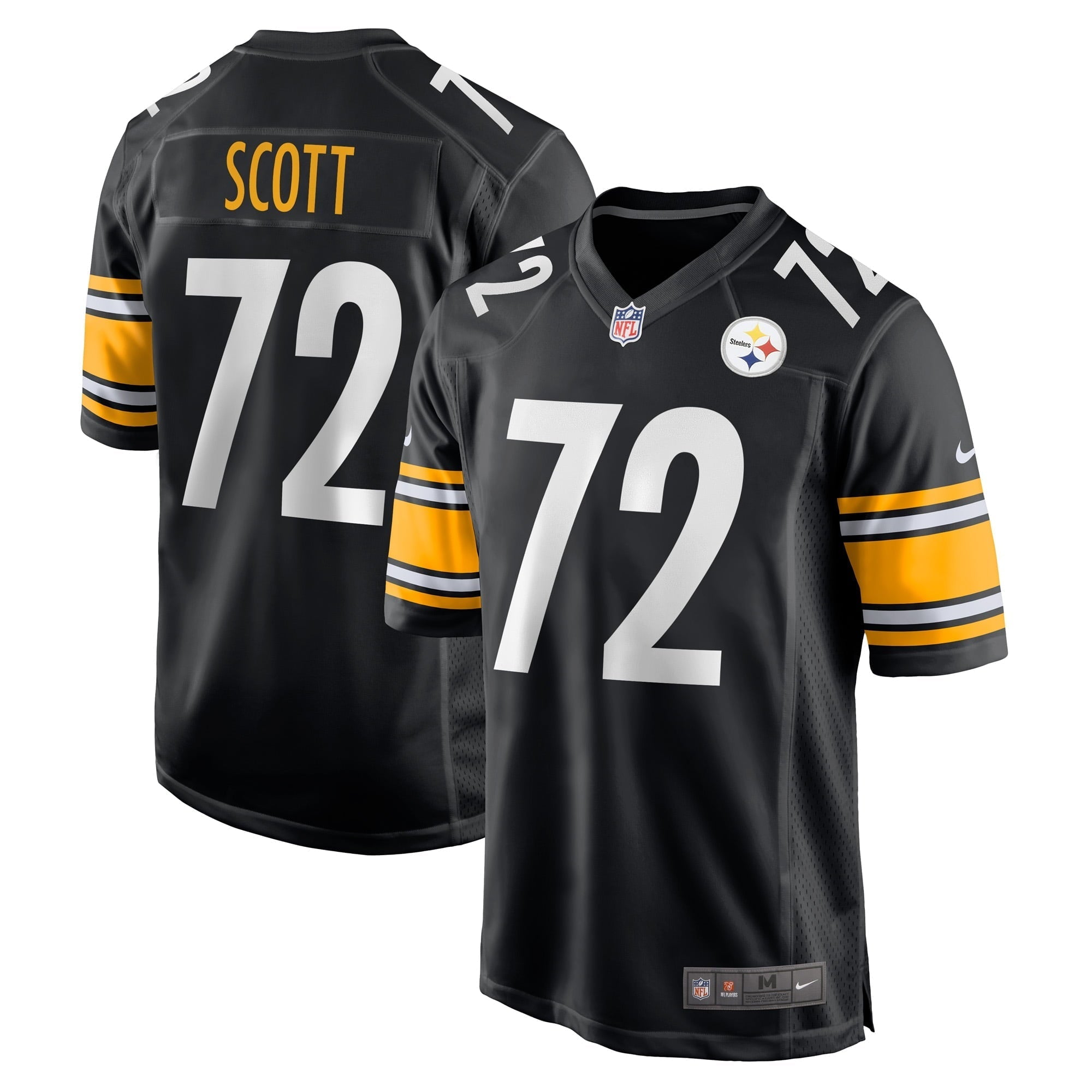 Men's Nike Trent Scott Black Pittsburgh Steelers Game Player Jersey - vstockx