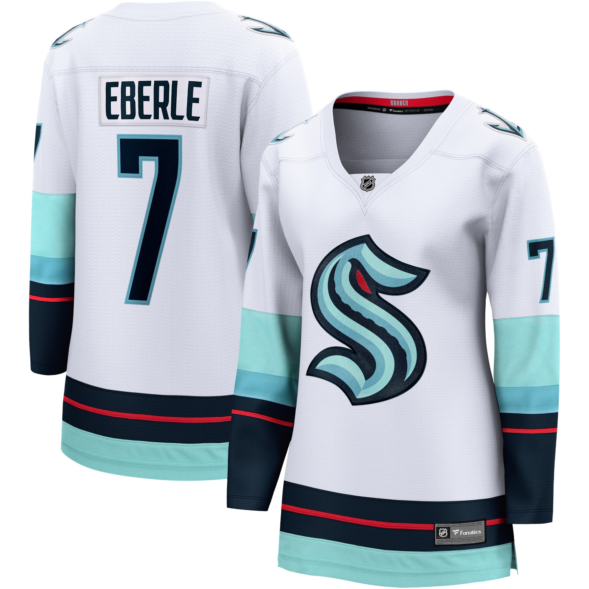 Jordans Eberle Seattle Kraken Fanatics Branded Women's Away Premier Breakaway Player Jersey - White - vstockx