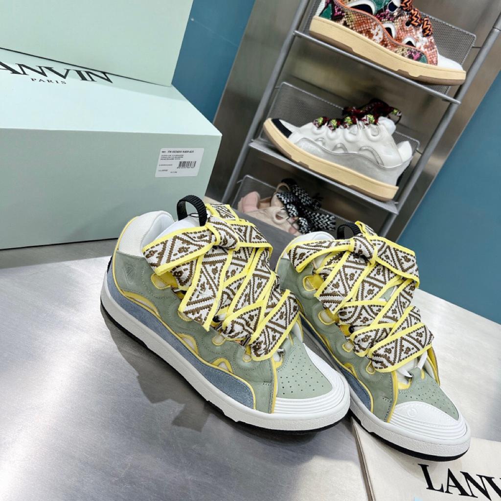 Lanvin Curb Sneaker Blue Grey - vstockx