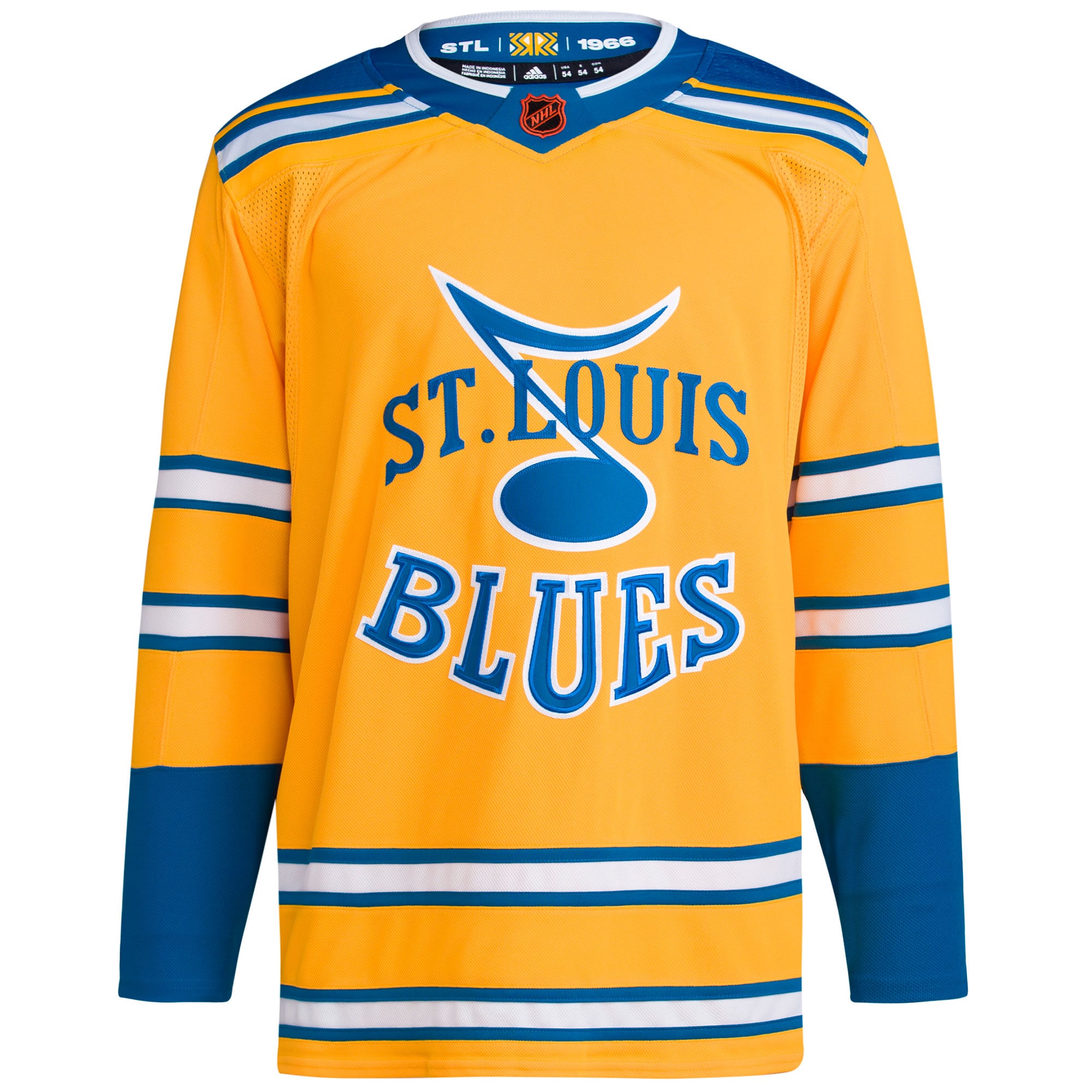 St. Louis Blues adidas Reverse Retro 2.0 Authentic Blank Jersey - Yellow - vstockx