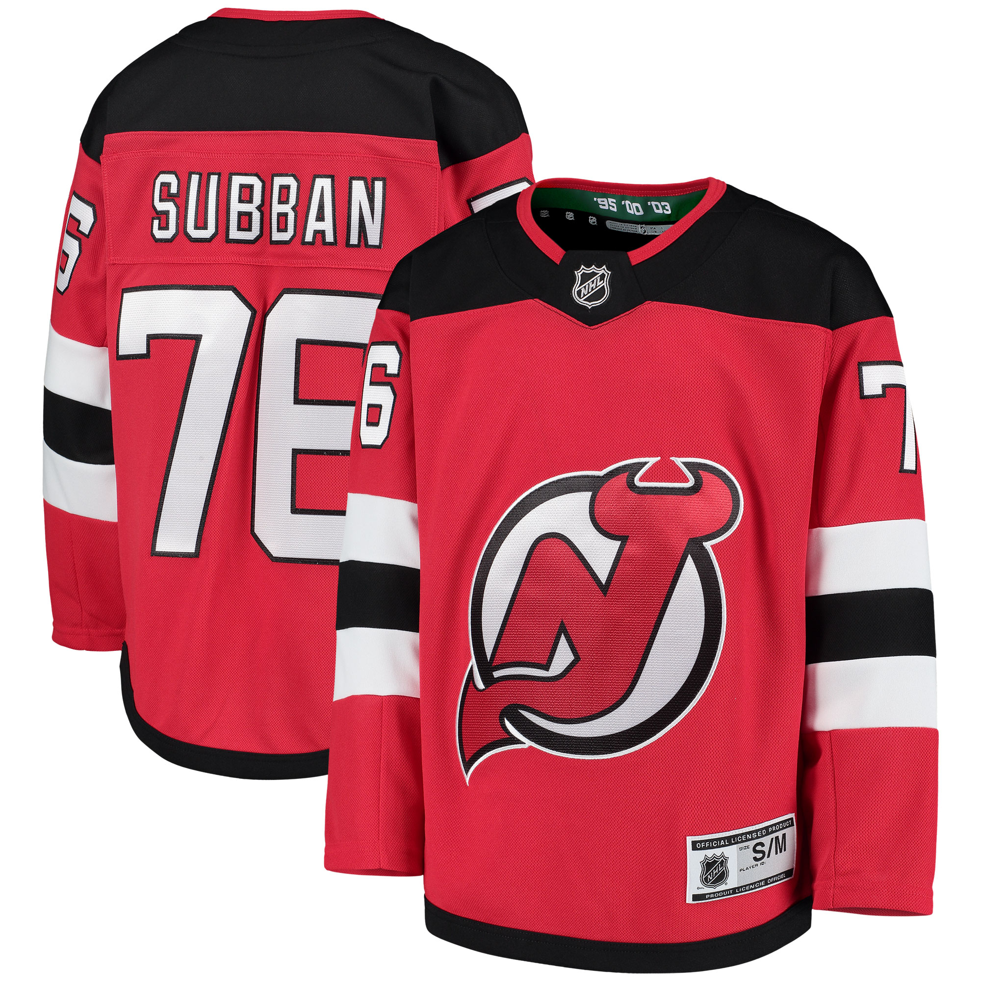P.K. Subban New Jersey Devils Youth Home Premier Player Jersey - Red - vstockx