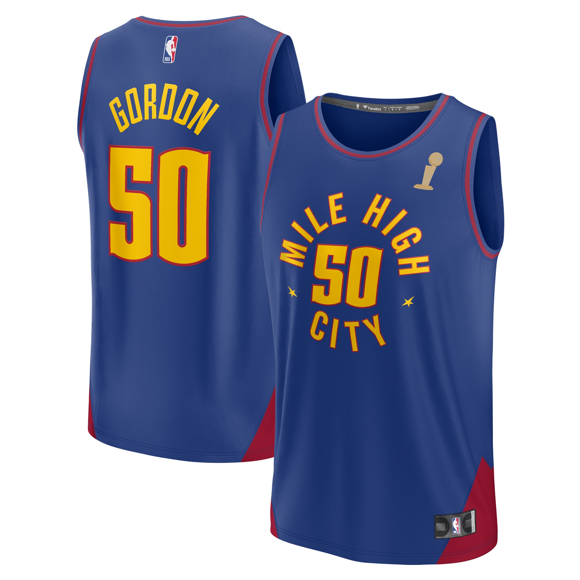 Aaron Gordon Denver Nuggets Fanatics Branded Blue 2023 NBA Finals Champions Fast Break Player Jersey - Statement Edition - vstockx