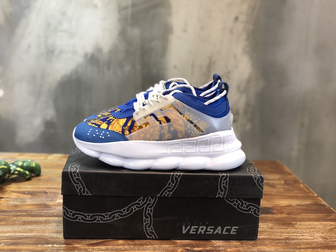 Versace Baroque Chain Reaction Bluette Gold - vstockx
