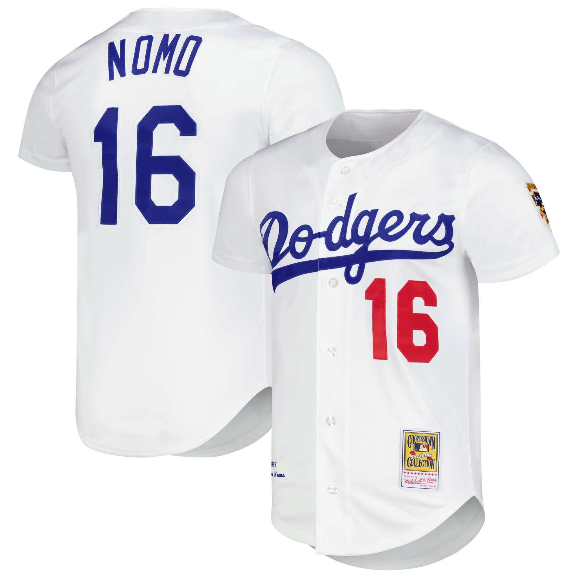 Hideo Nomo Los Angeles Dodgers Mitchell & Ness Cooperstown Collection Authentic Jersey - White - vstockx