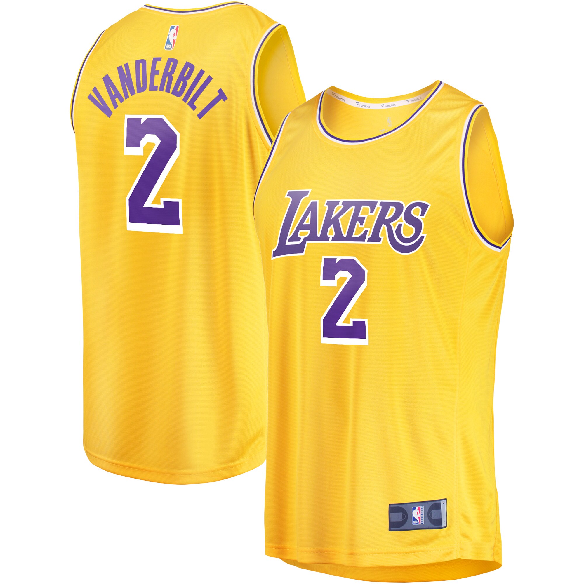 Jarred Vanderbilt Los Angeles Lakers Fanatics Branded Youth Fast Break Player Jersey - Icon Edition - Gold - vstockx