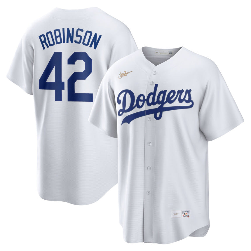 Men's Los Angeles Dodgers Jackie Robinson White Dodgers Home Cooperstown Collection Player Jersey - vstockx