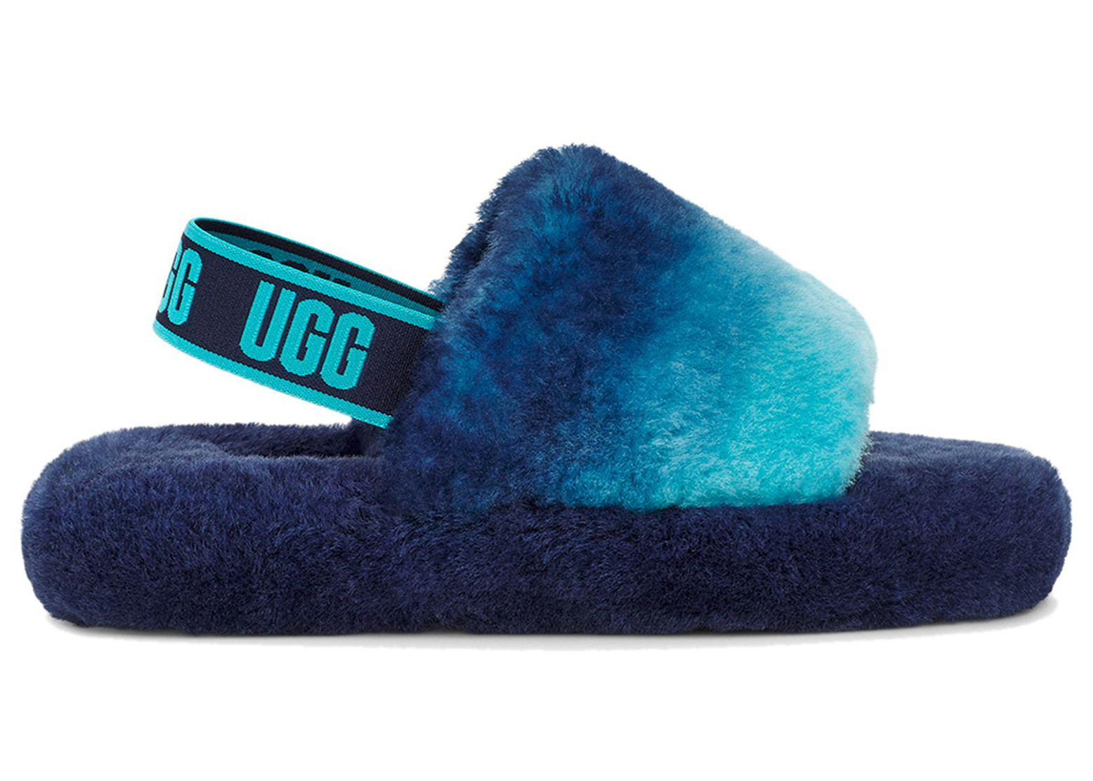 UGG Fluff Yeah Slide Blue Combo Gradient (Kids) - vstockx