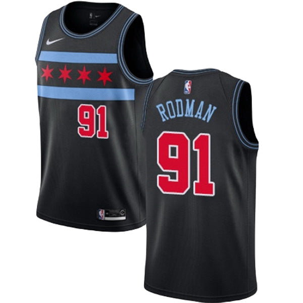 Men's Chicago Bulls Dennis Rodman City Edition Jersey - Black - vstockx