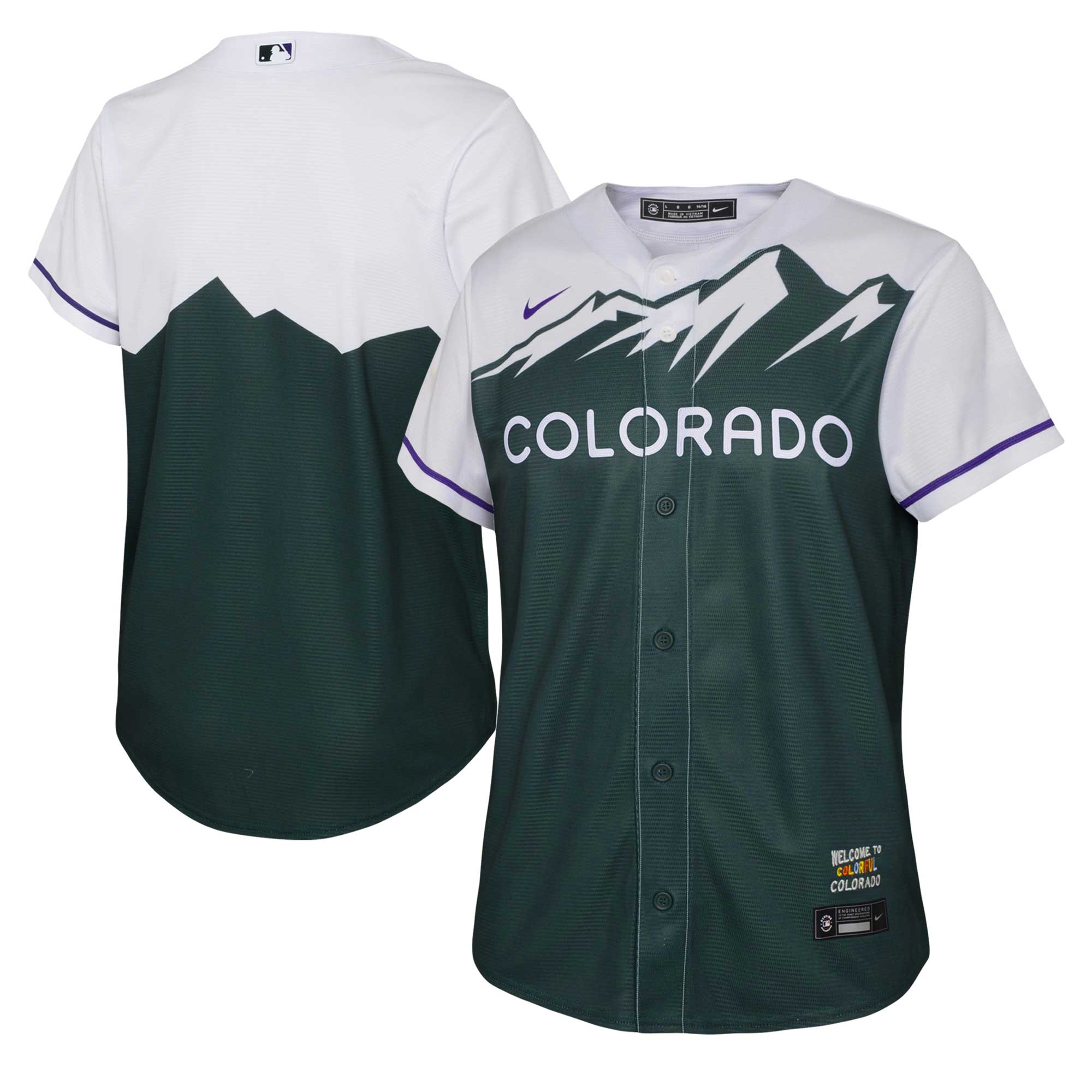 Colorado Rockies Nike Youth 2022 City Connect Replica Team Jersey - Green - vstockx