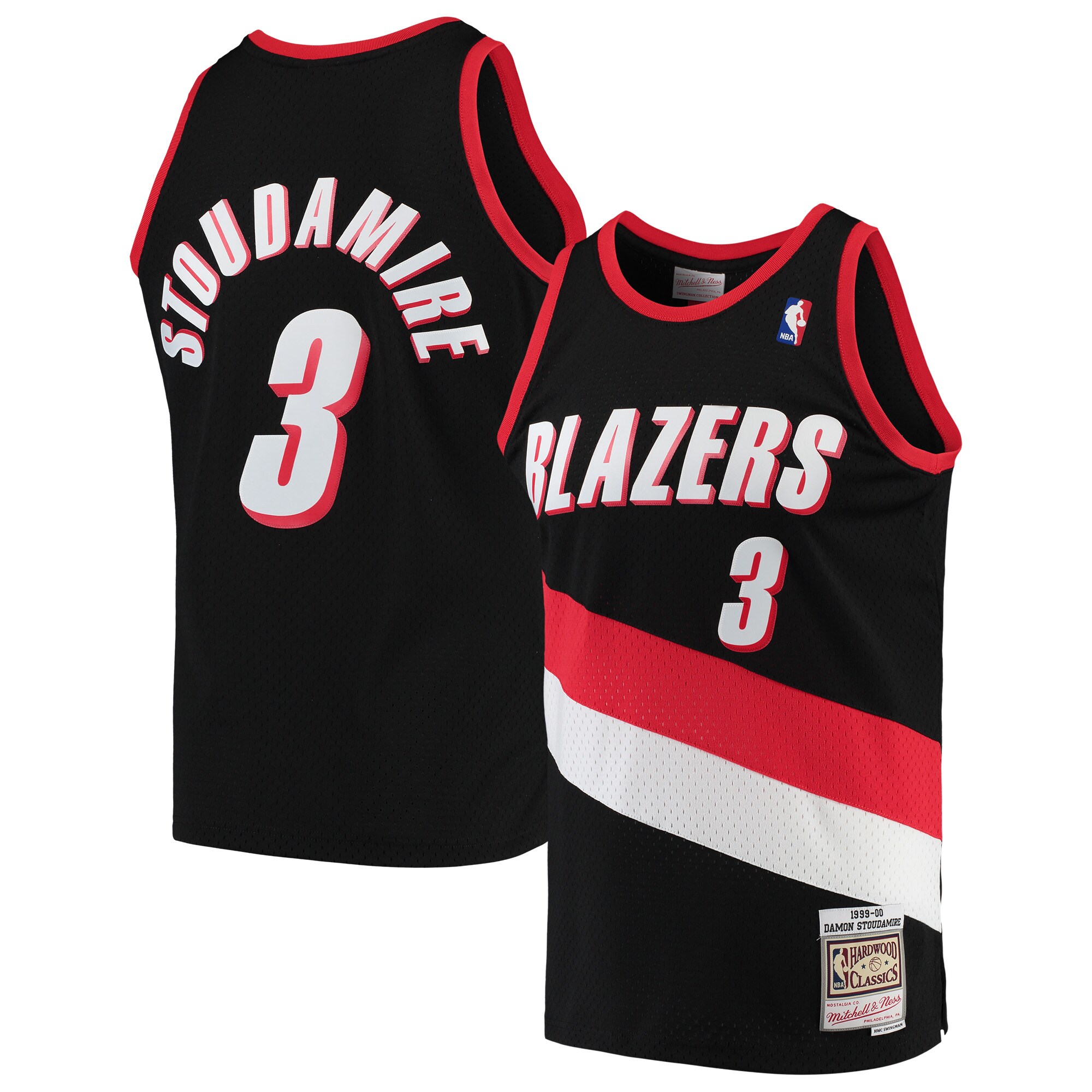 Damon Stoudamire Portland Trail Blazers Mitchell & Ness Hardwood Classics Swingman Jersey - Black - vstockx