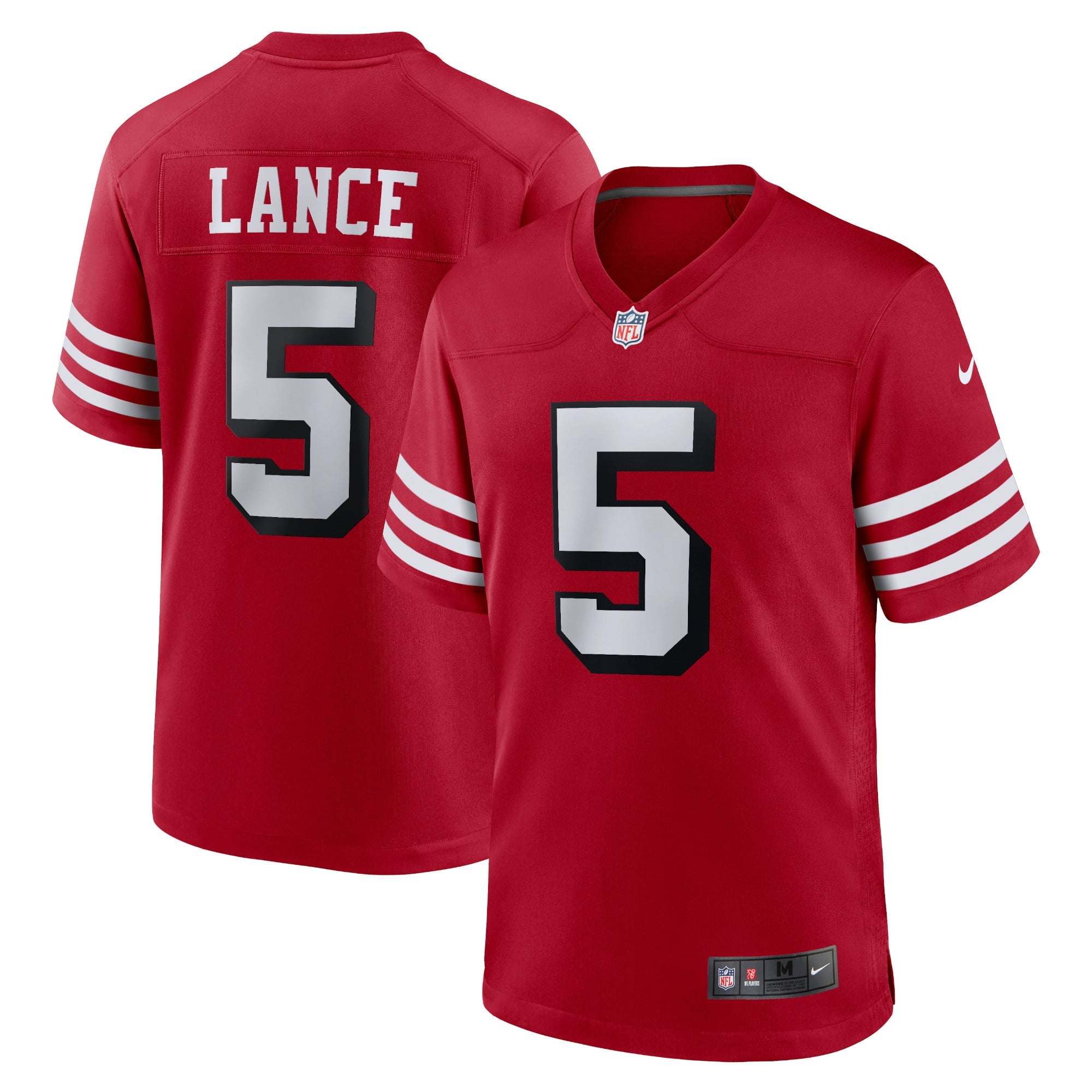 Men's Nike Trey Lance Scarlet San Francisco 49ers Alternate Game Jersey - vstockx