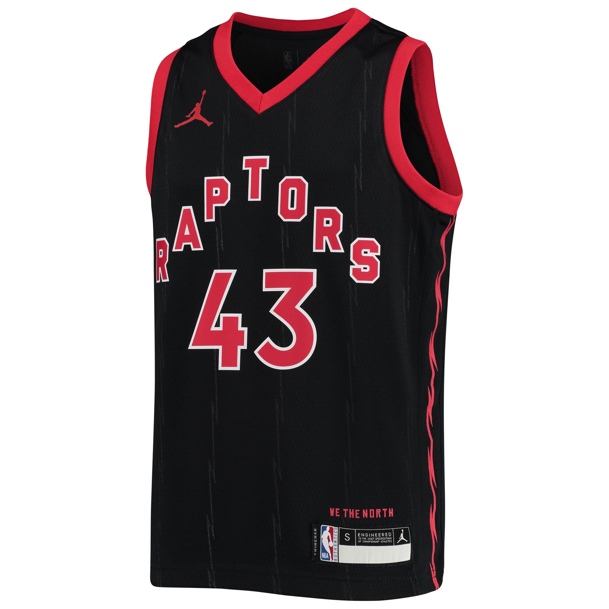 Pascal Siakam Toronto Raptors Jordans Brand Youth 2020/21 Swingman Jersey - Statement Edition - Black - vstockx