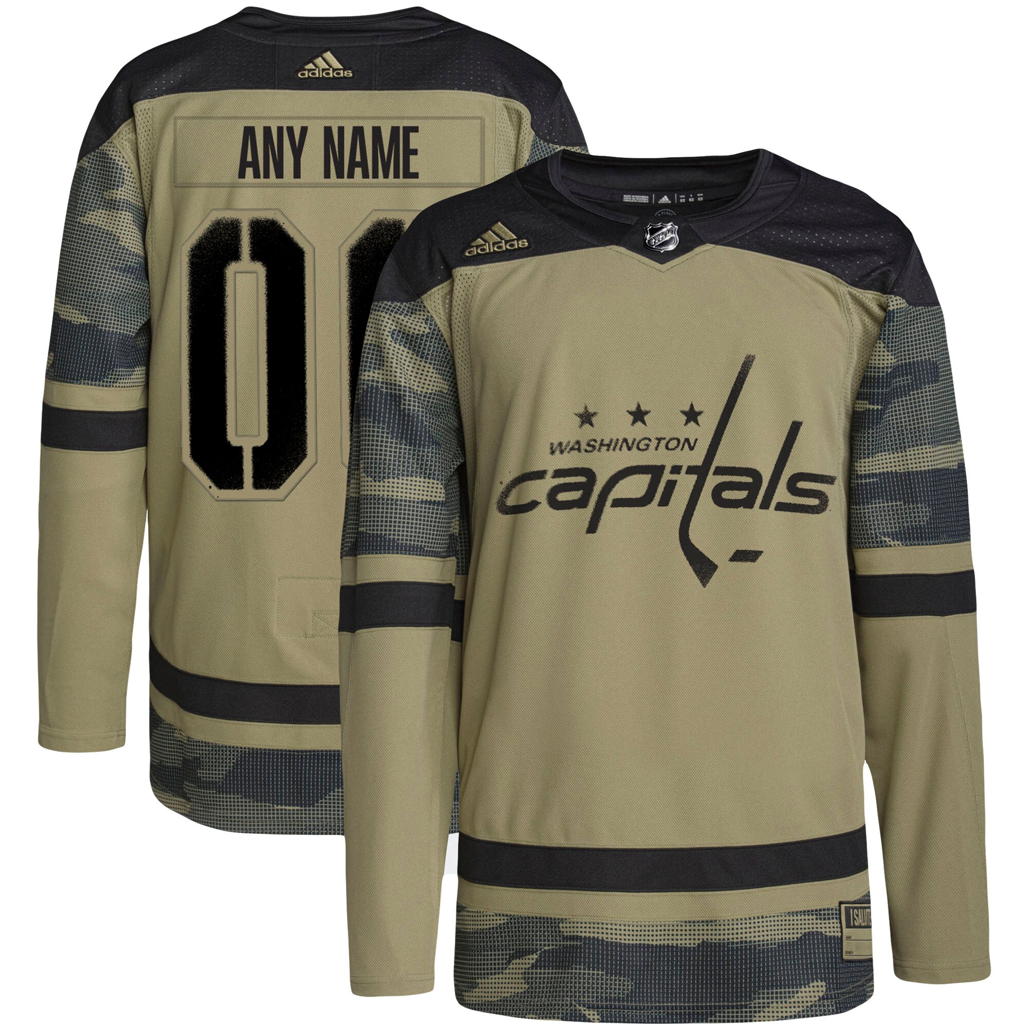 Washington Capitals adidas Military Appreciation Team Authentic Custom Practice Jersey - Camo - vstockx