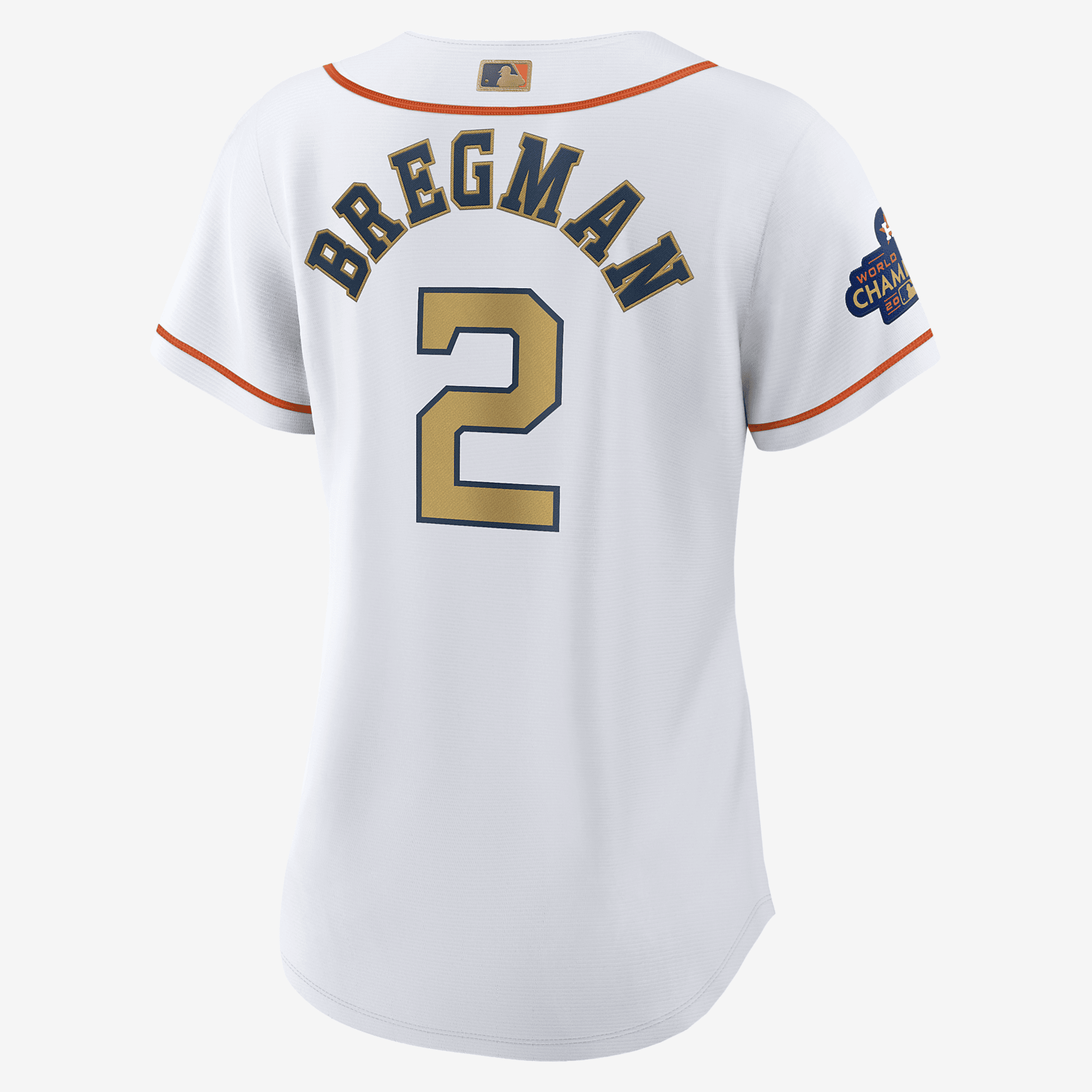 MLB Houston Astros 2022 World Series Champions Gold (Alex Bregman) Women's Replica Baseball Jersey - White/Gold - vstockx