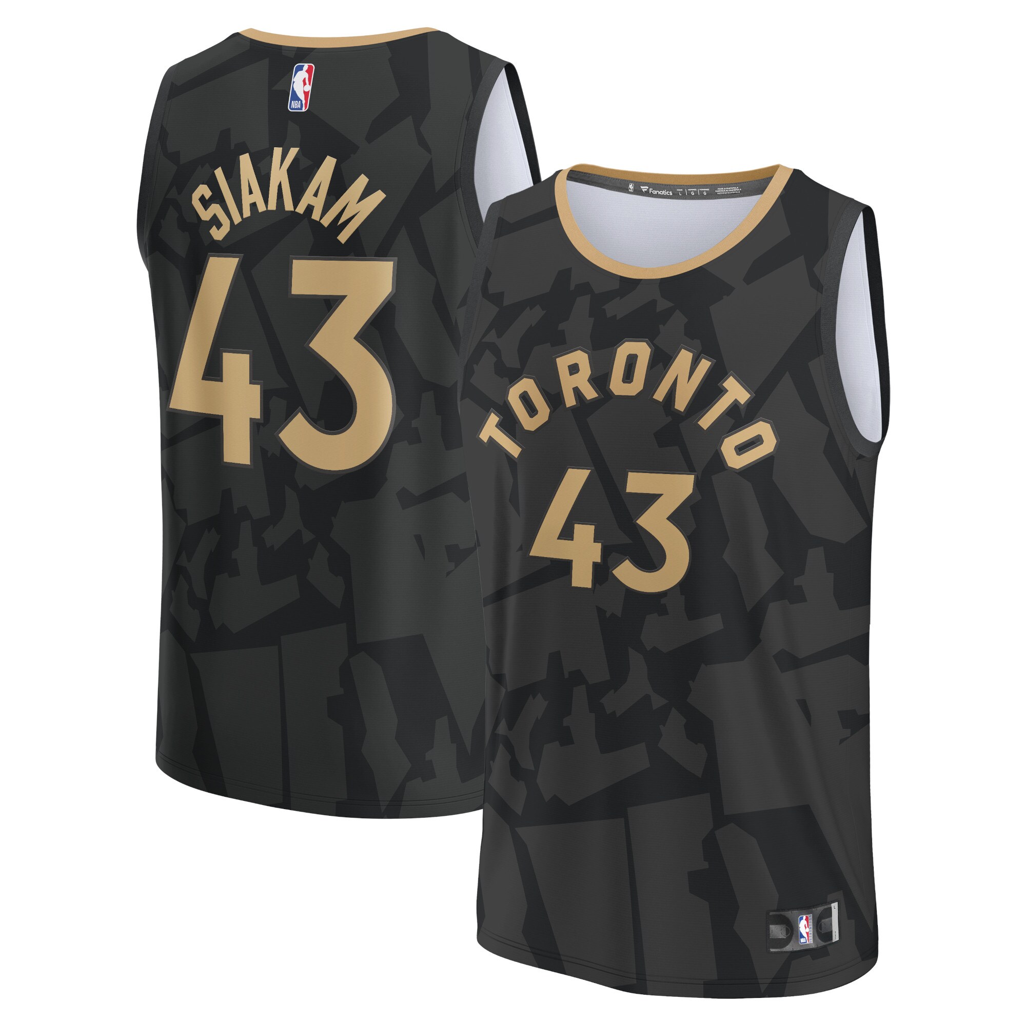 Pascal Siakam Toronto Raptors Fanatics Branded 2022/23 Fastbreak Jersey - City Edition - Black - vstockx