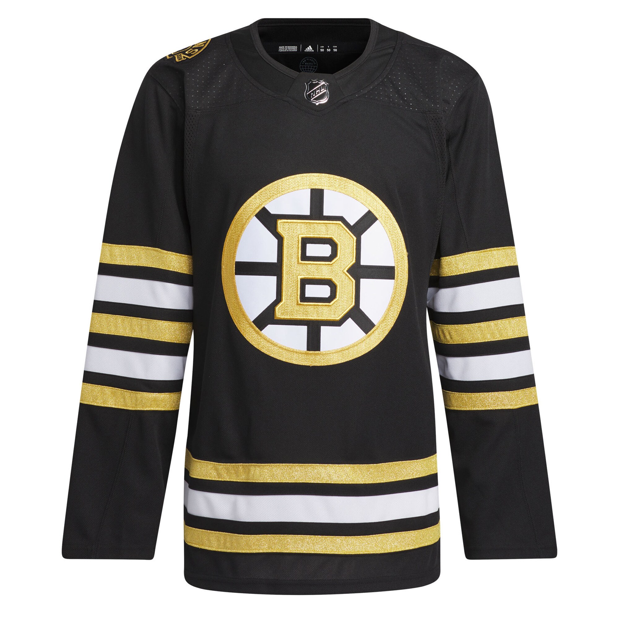 Boston Bruins adidas 100th Anniversary Primegreen Authentic Jersey - Black - vstockx