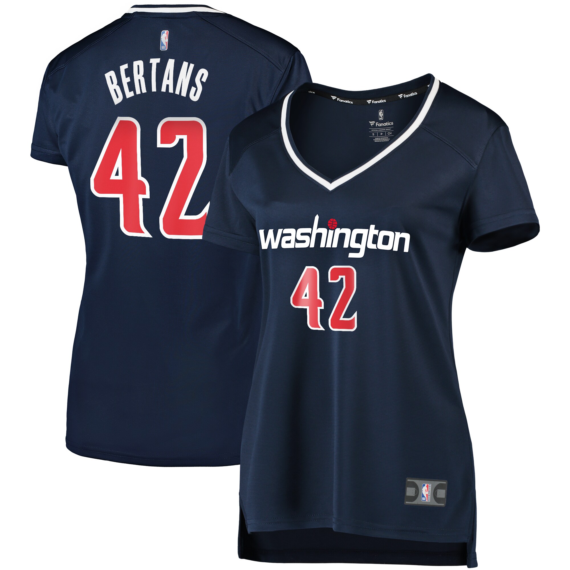 Davis Bertans Washington Wizards Fanatics Branded Women's Fast Break Replica Jersey Navy - Statement Edition - vstockx