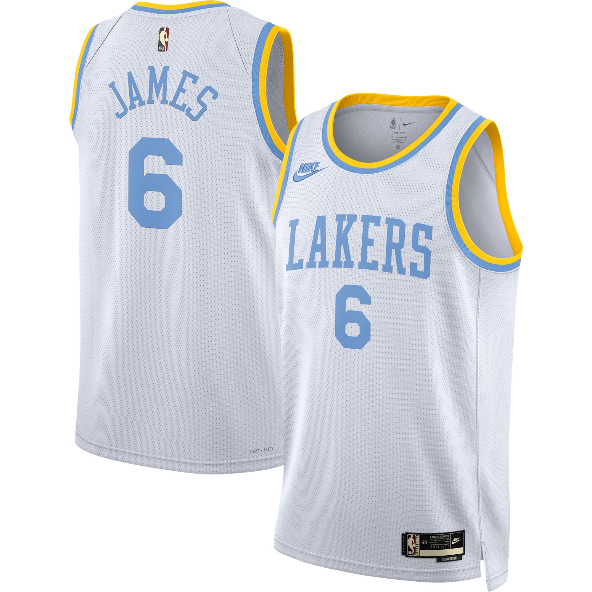 LeBron James Los Angeles Lakers Nike Swingman Jersey - Classic Edition - White - vstockx