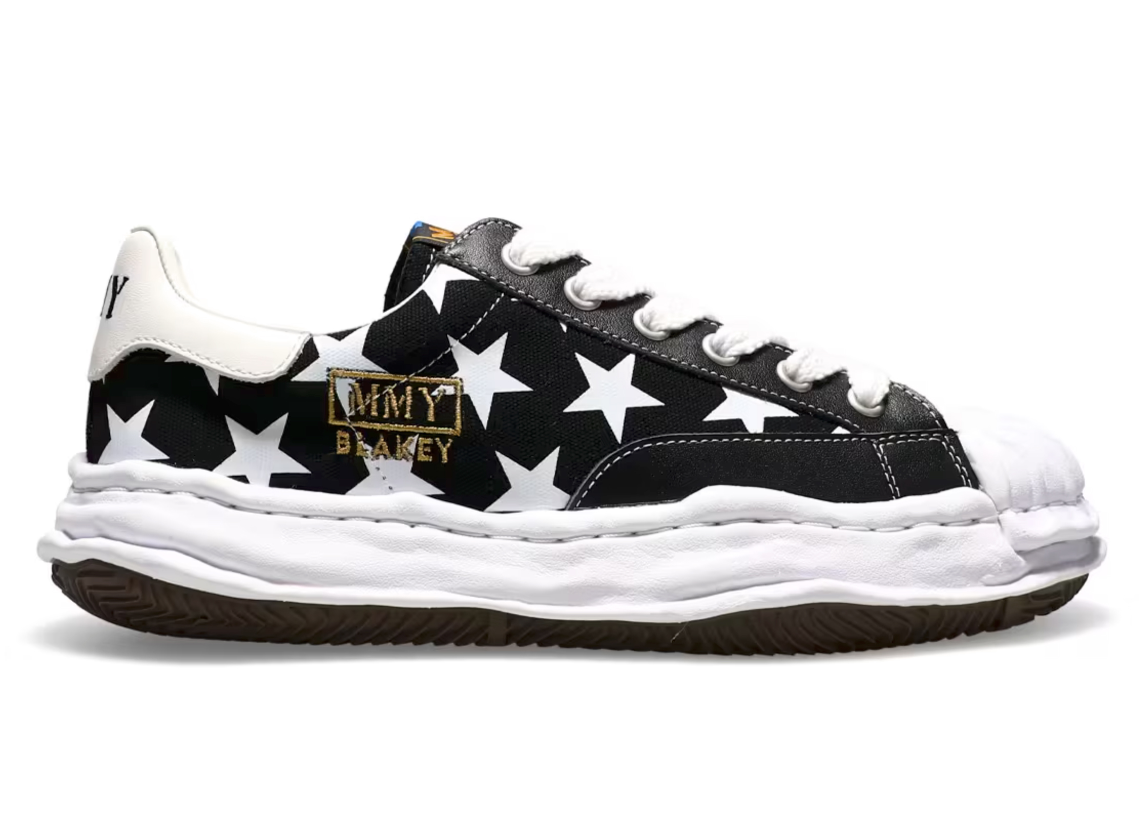 Maison Mihara Yasuhiro Blakey OG Sole Canvas Low Atmos Star Print Black - vstockx