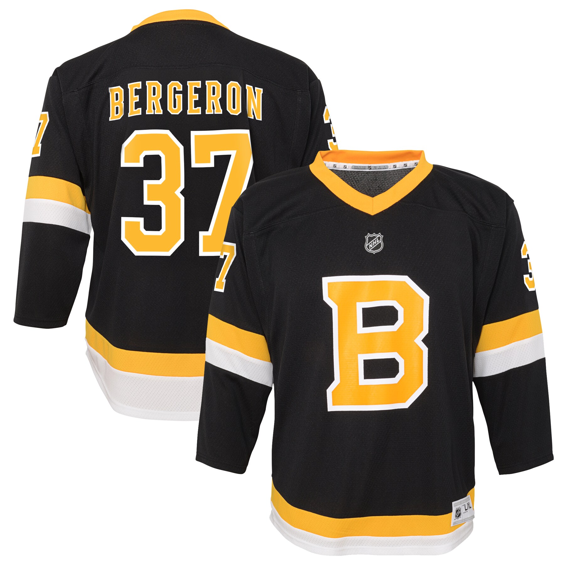 Patrice Bergeron Boston Bruins Youth Alternate Replica Player Jersey - Black - vstockx