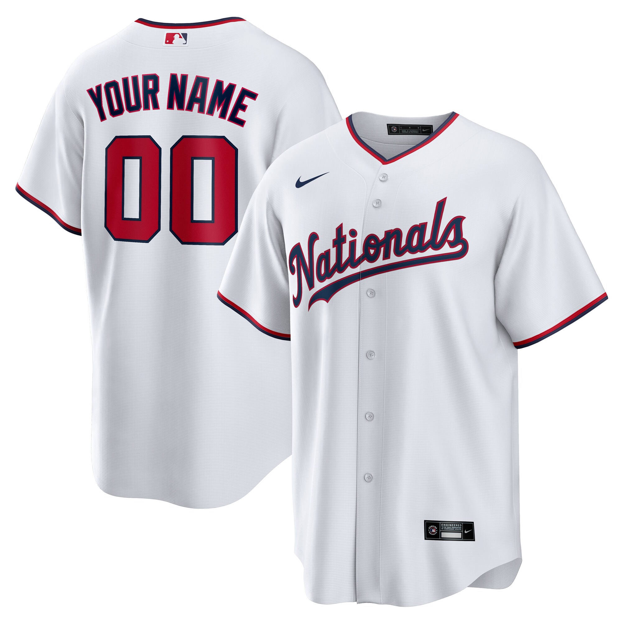 Washington Nationals Nike Youth Replica Custom Jersey - White - vstockx