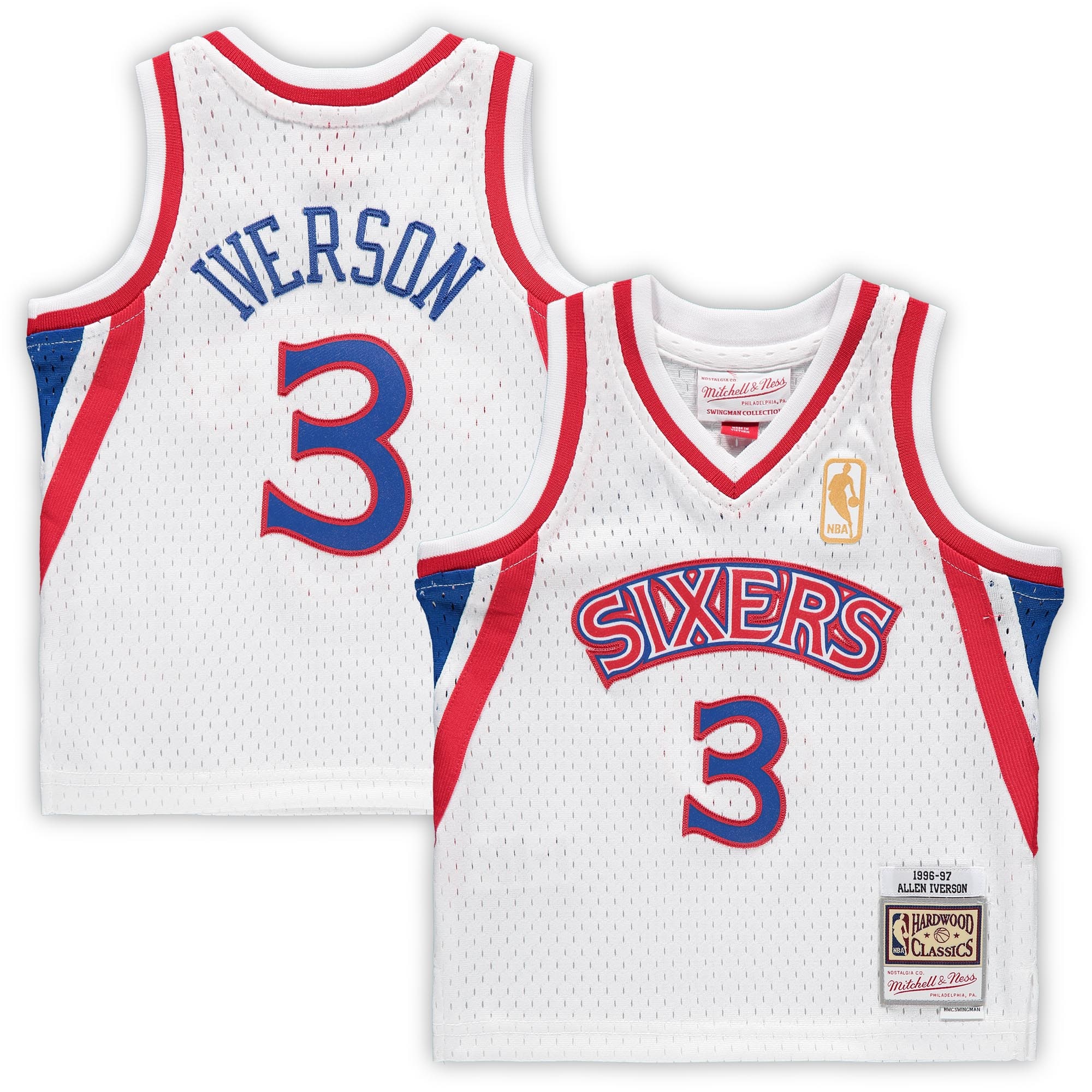 Allen Iverson Philadelphia 76ers Mitchell & Ness Infant 1996/97 Hardwood Classics Retired Player Jersey - White - vstockx
