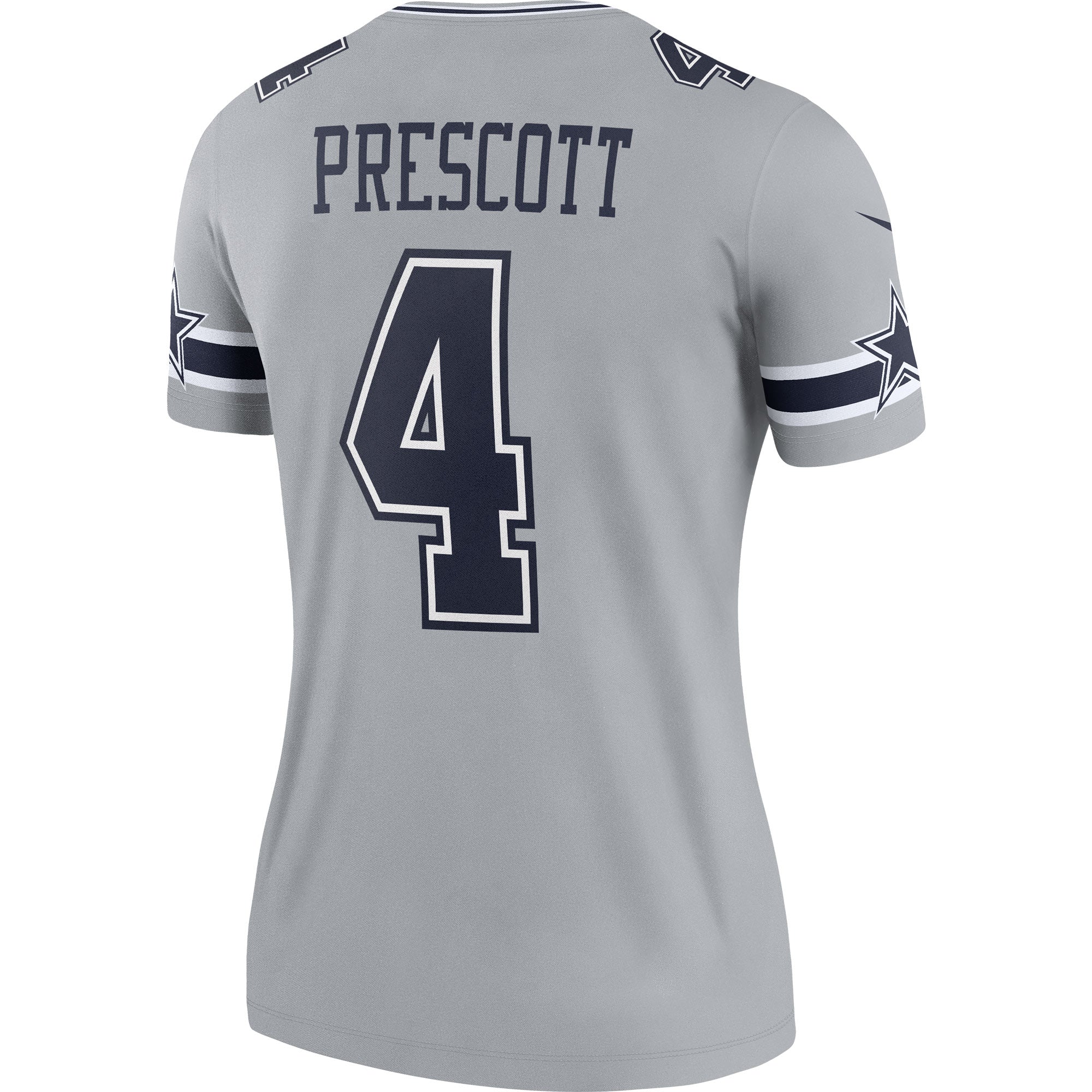 Women's Nike Dak Prescott Gray Dallas Cowboys Inverted Legend Jersey - vstockx
