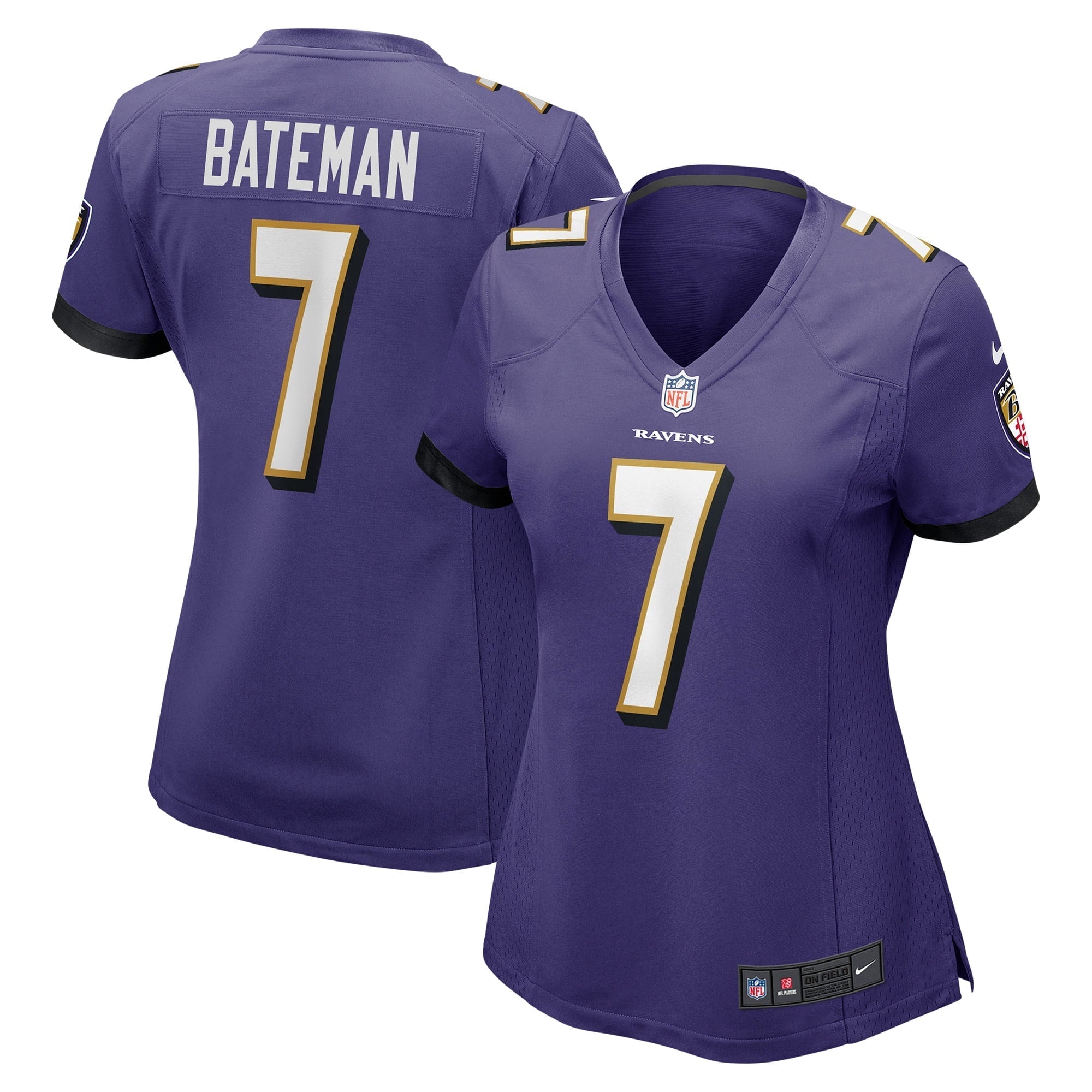 Women's Nike Rashod Bateman Purple Baltimore Ravens Game Jersey - vstockx