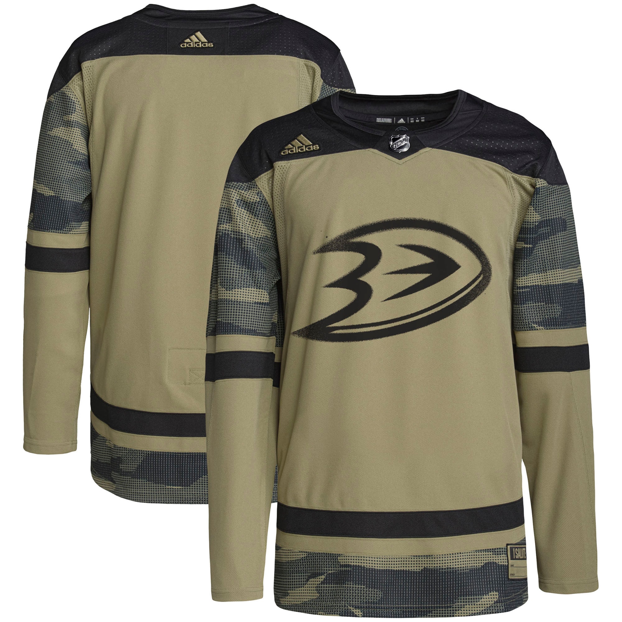 Anaheim Ducks adidas Military Appreciation Team Authentic Practice Jersey - Camo - vstockx