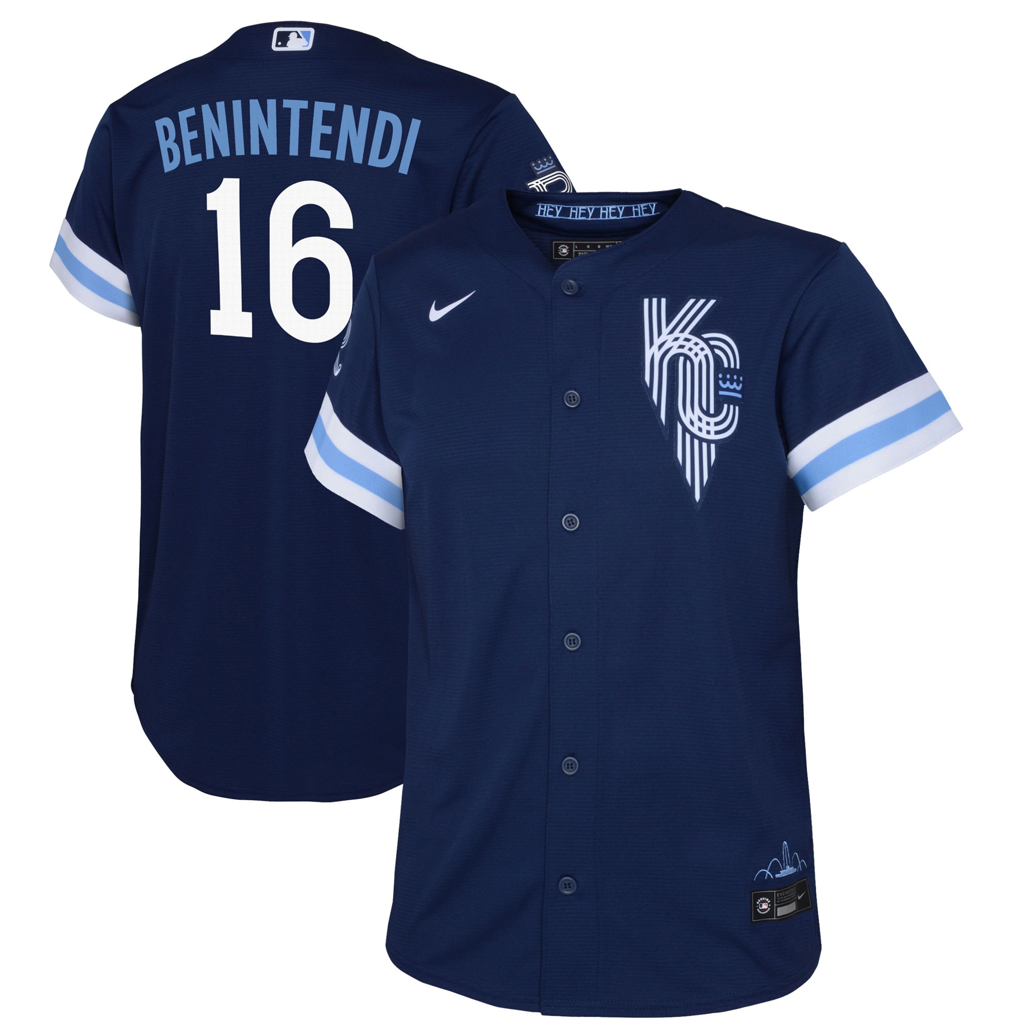 Andrew Benintendi Kansas City Royals Nike Toddler 2022 City Connect Replica Player Jersey - Navy - vstockx