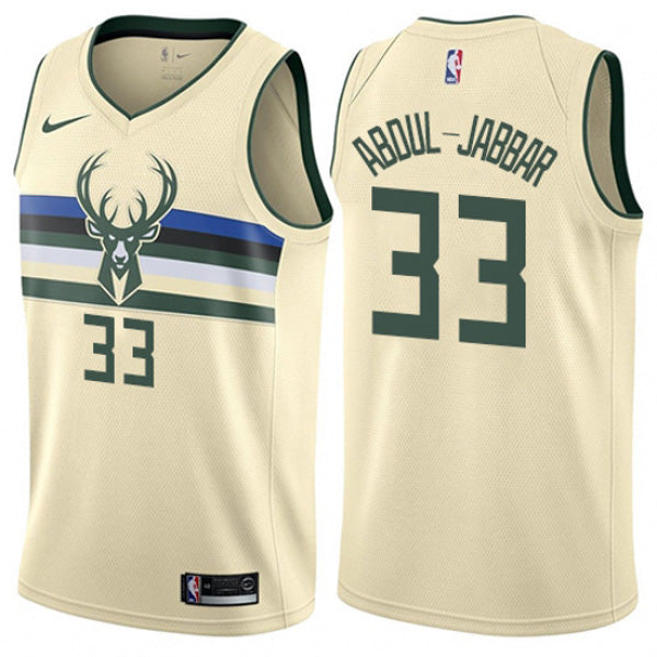 Men's Milwaukee Bucks Kareem Abdul-Jabbar City Edition Jersey - Cream - vstockx
