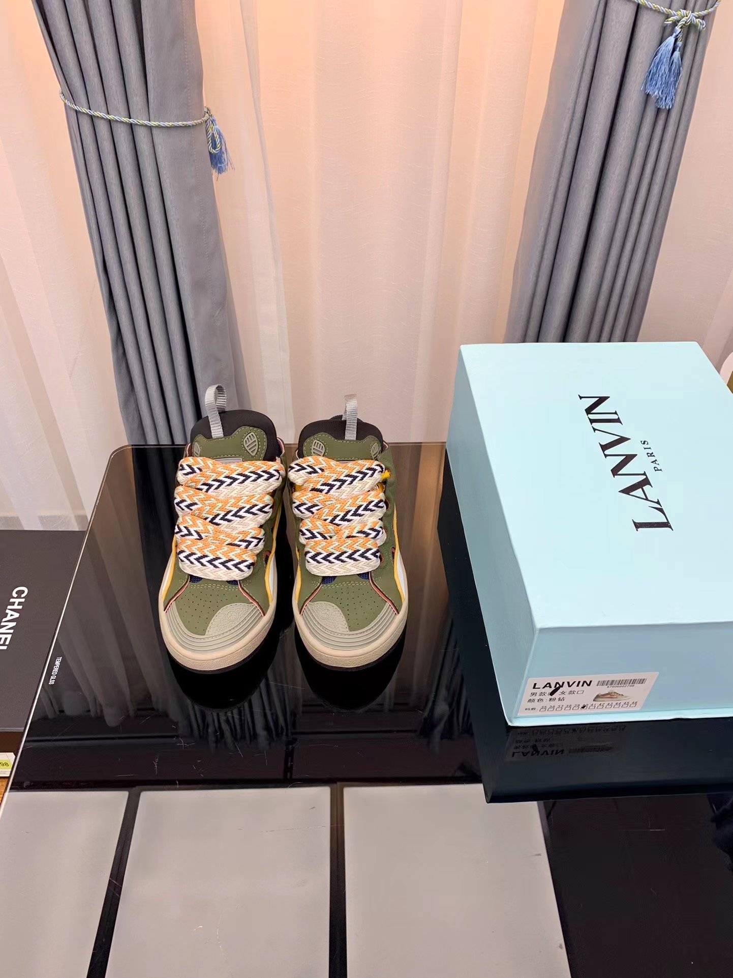 Lanvin Leather Curb army green - vstockx