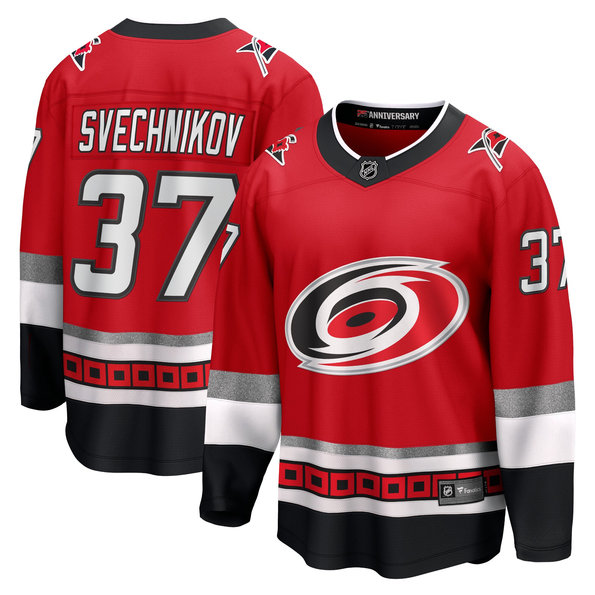 Andrei Svechnikov Carolina Hurricanes Fanatics Branded 25th Anniversary Premier Breakaway Player Jersey - Red - vstockx