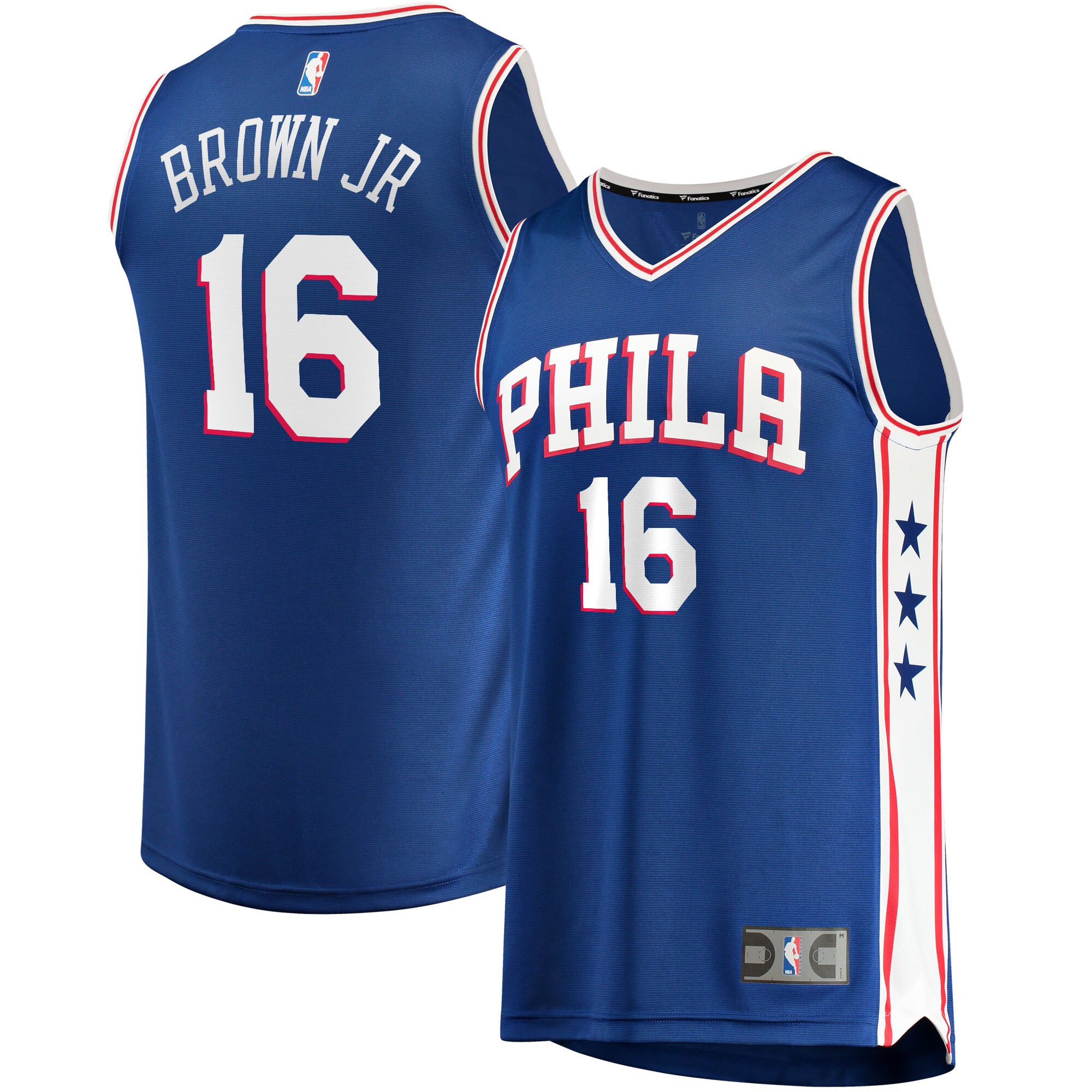 Charlie Brown Jr. Philadelphia 76ers Fanatics Branded 2021/22 Fast Break Replica Jersey - Icon Edition - Royal - vstockx