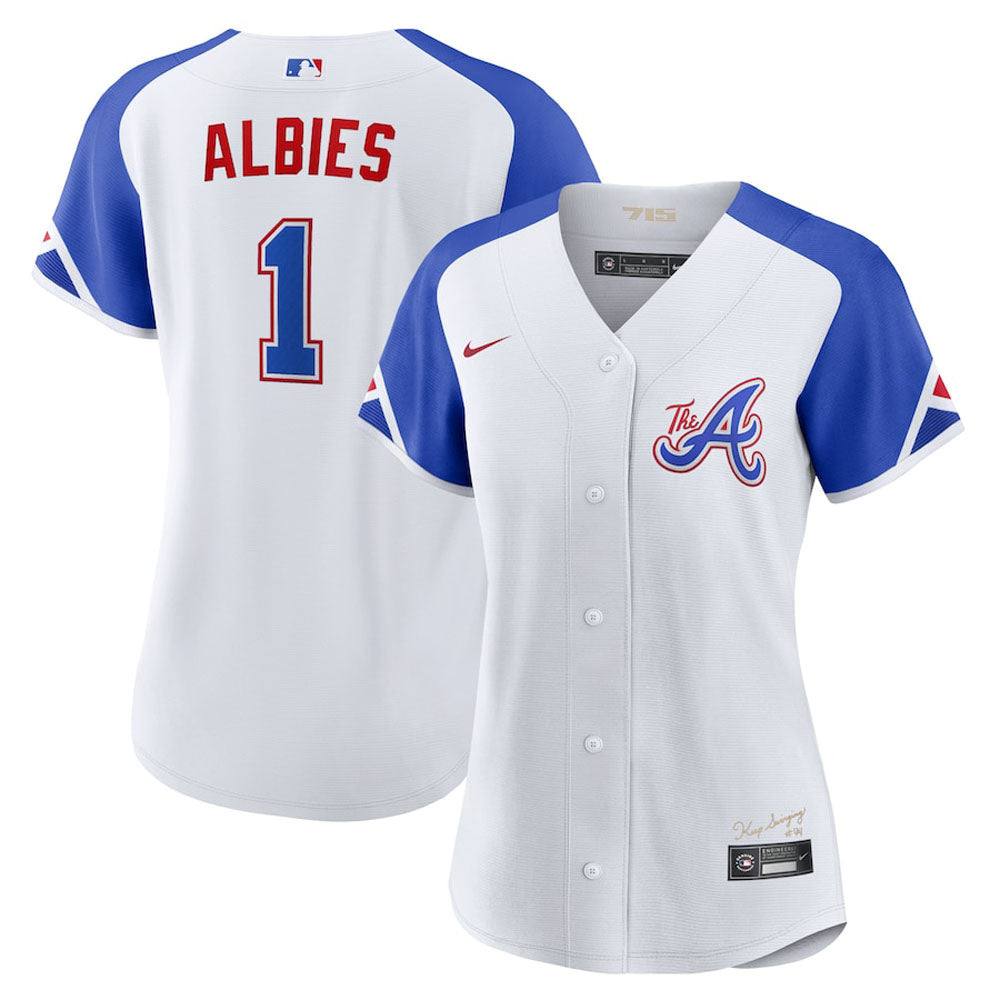 Women's Atlanta Braves Ozzie Albies 2023 City Connect Replica Jersey - White - vstockx
